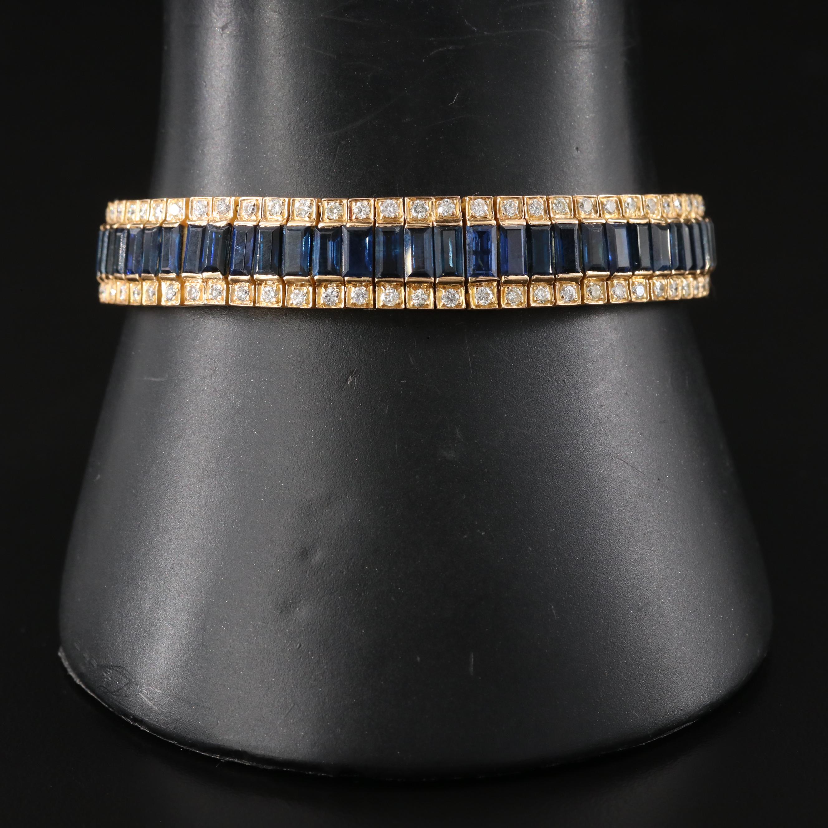 18K 20.79 CTW Sapphire and 2.52 CTW Diamond Bracelet