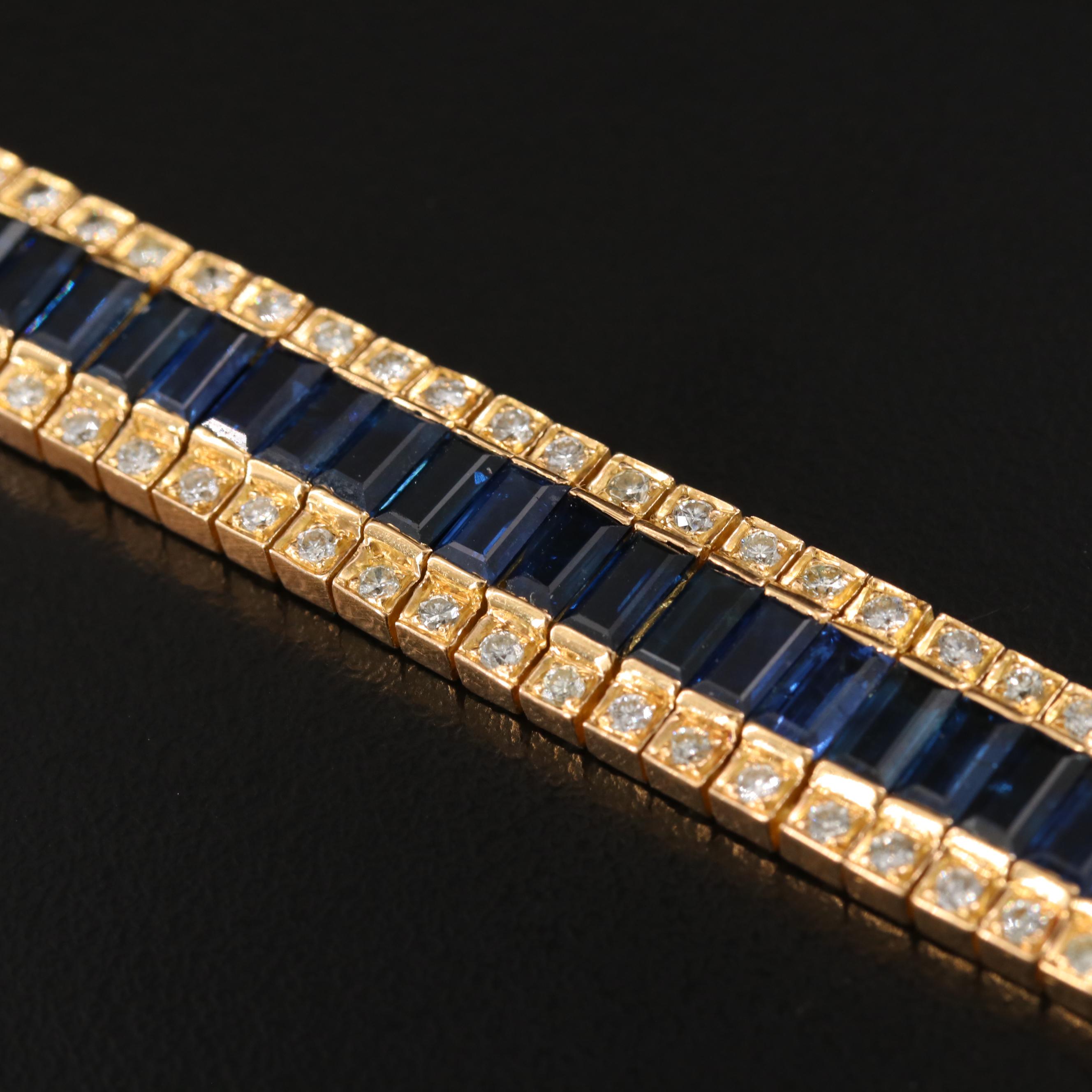 18K 20.79 CTW Sapphire and 2.52 CTW Diamond Bracelet