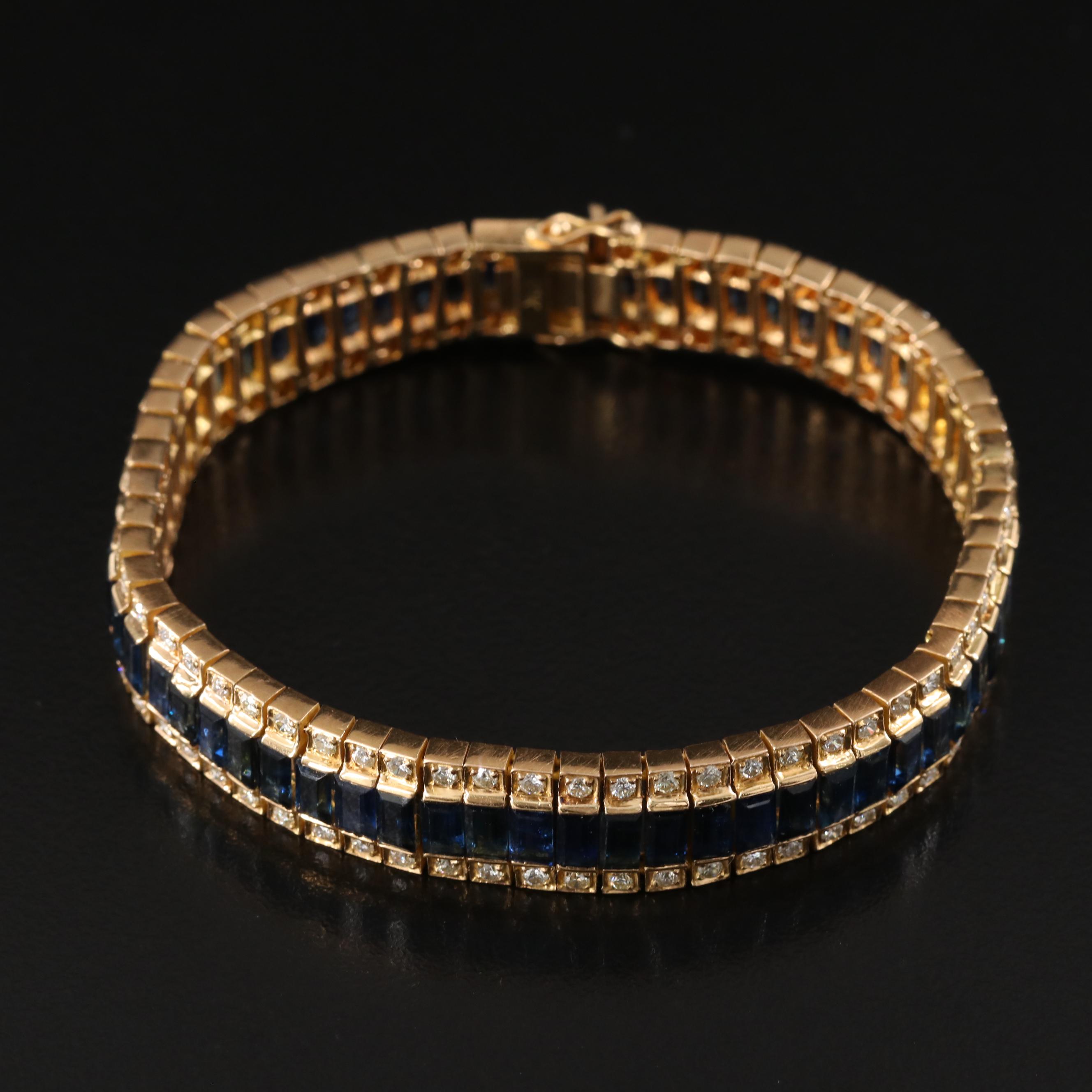 18K 20.79 CTW Sapphire and 2.52 CTW Diamond Bracelet