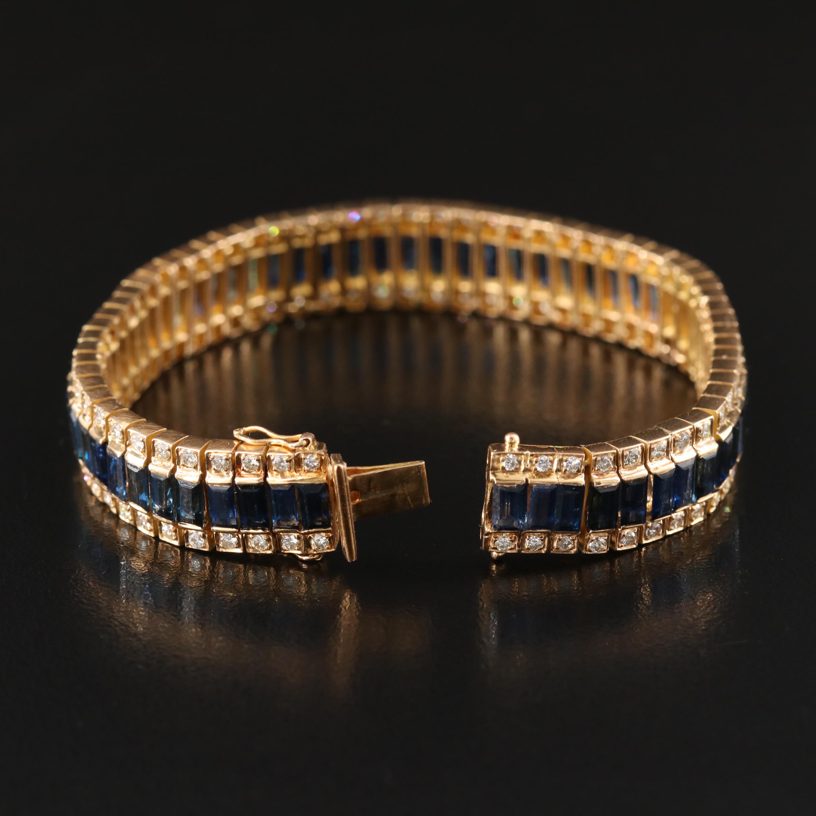 18K 20.79 CTW Sapphire and 2.52 CTW Diamond Bracelet