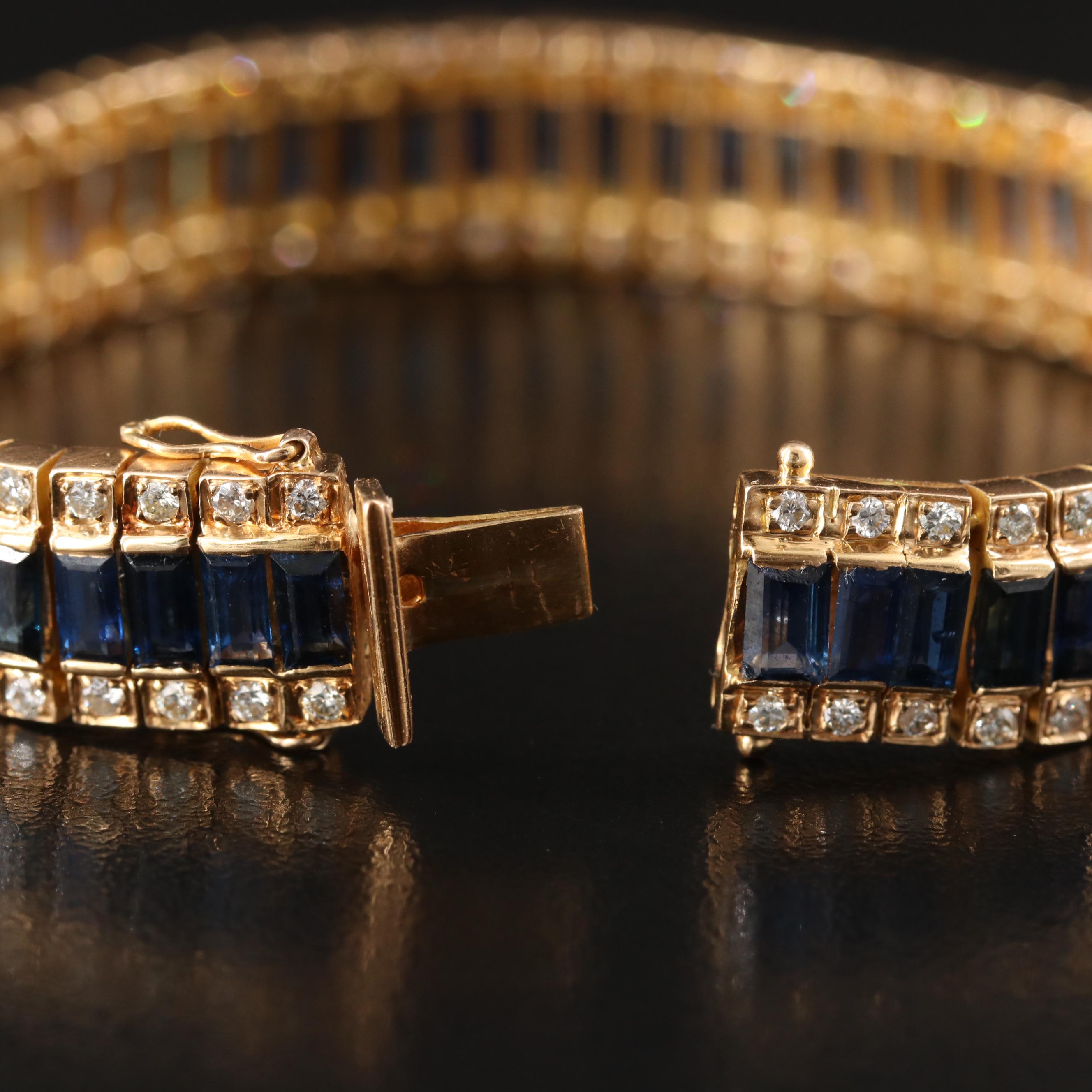 18K 20.79 CTW Sapphire and 2.52 CTW Diamond Bracelet