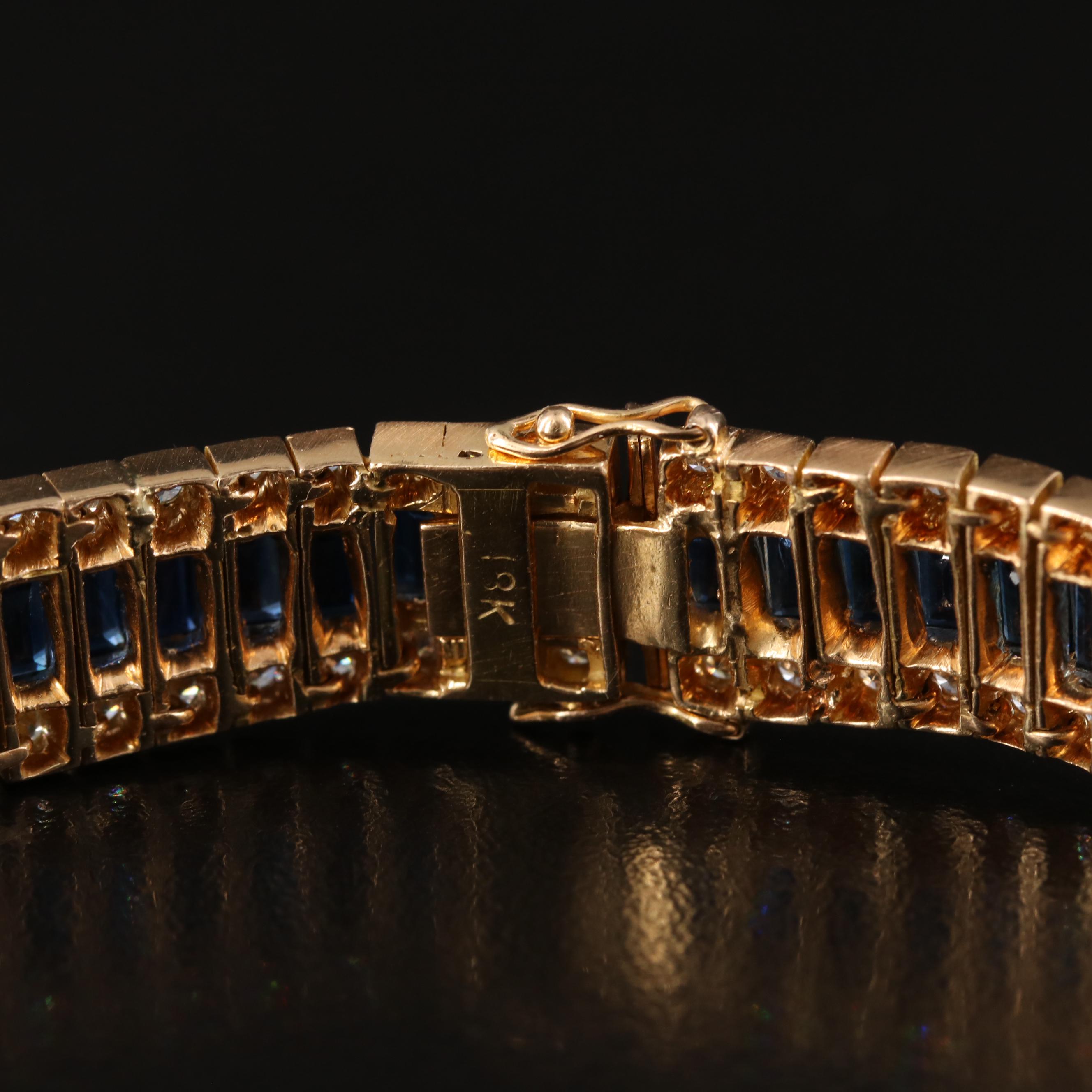 18K 20.79 CTW Sapphire and 2.52 CTW Diamond Bracelet