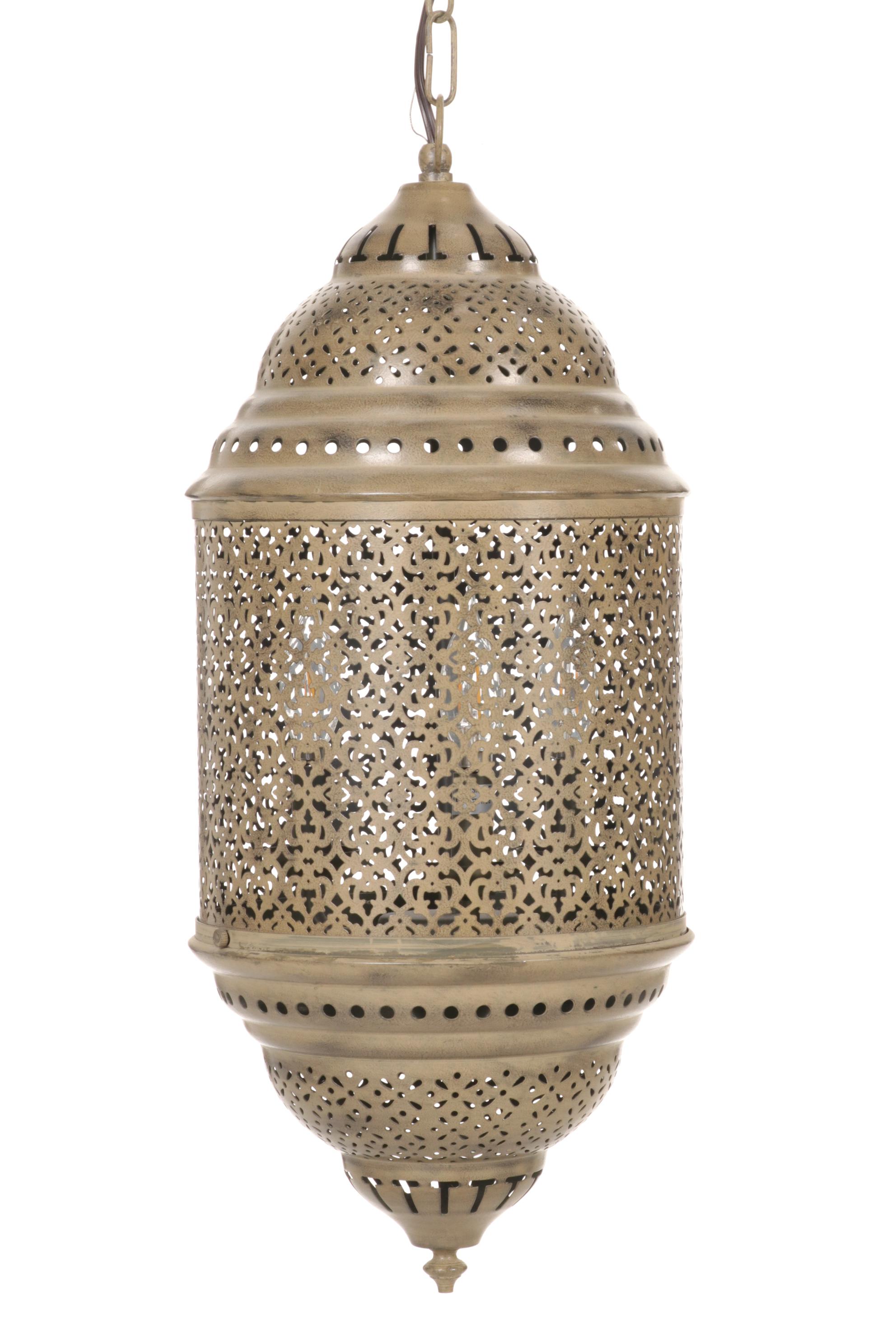 Pierced Metal Pendant Lights with Verdigris Finish, Pair, 2013