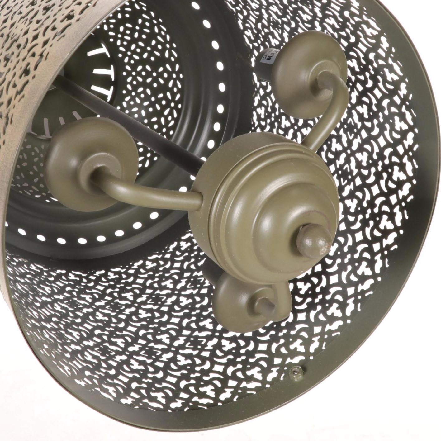 Pierced Metal Pendant Lights with Verdigris Finish, Pair, 2013