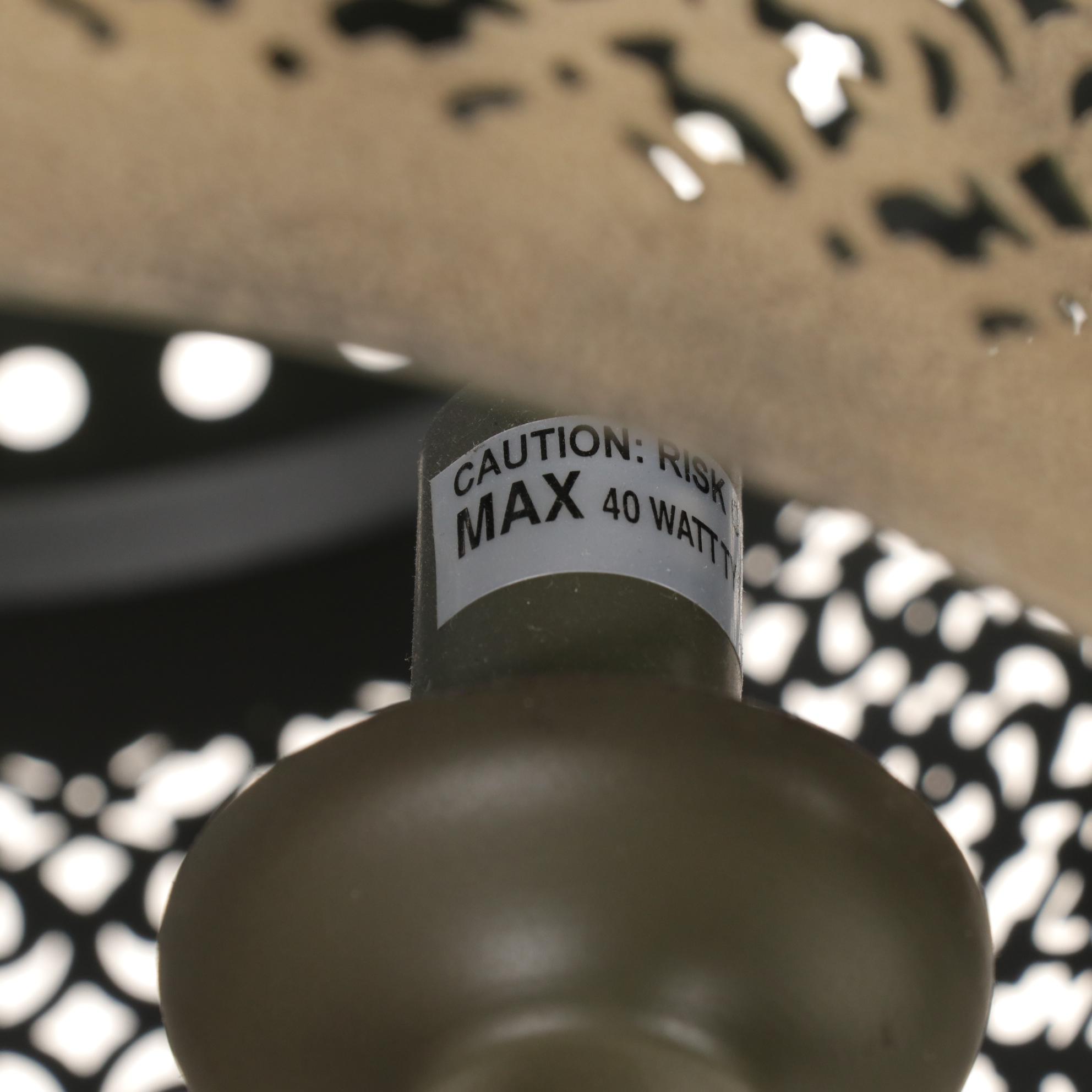 Pierced Metal Pendant Lights with Verdigris Finish, Pair, 2013