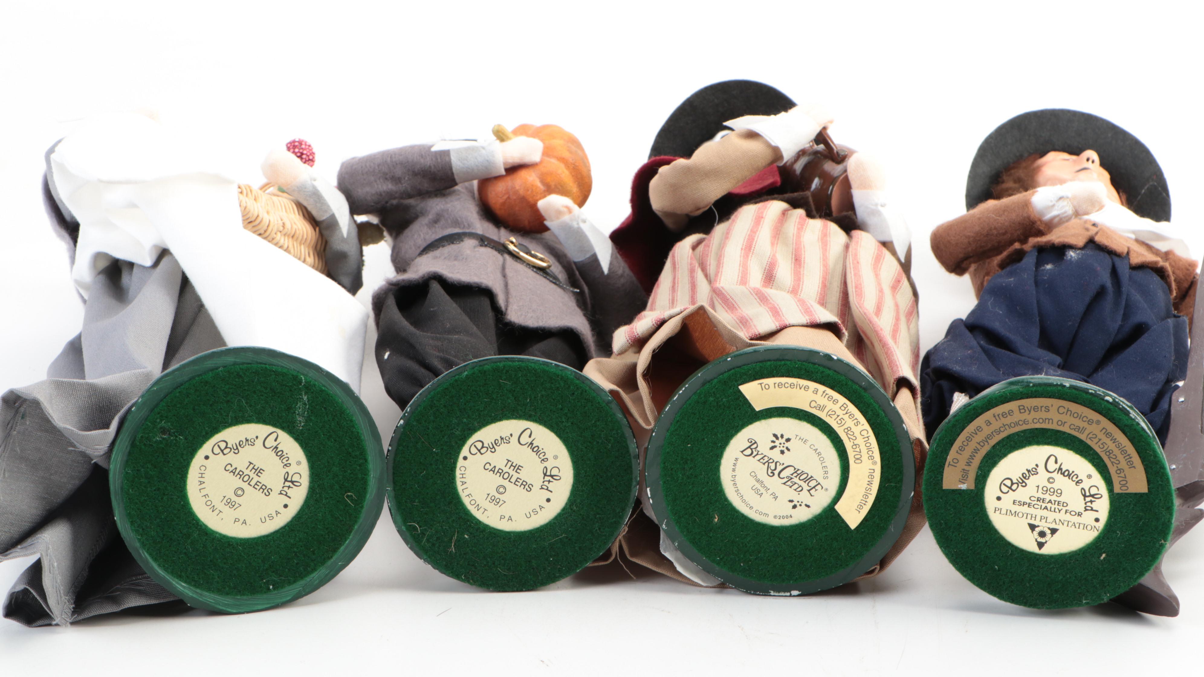 Byers' Choice Thanksgiving-Themed "The Carolers" Figurines, 1990s and 2000s