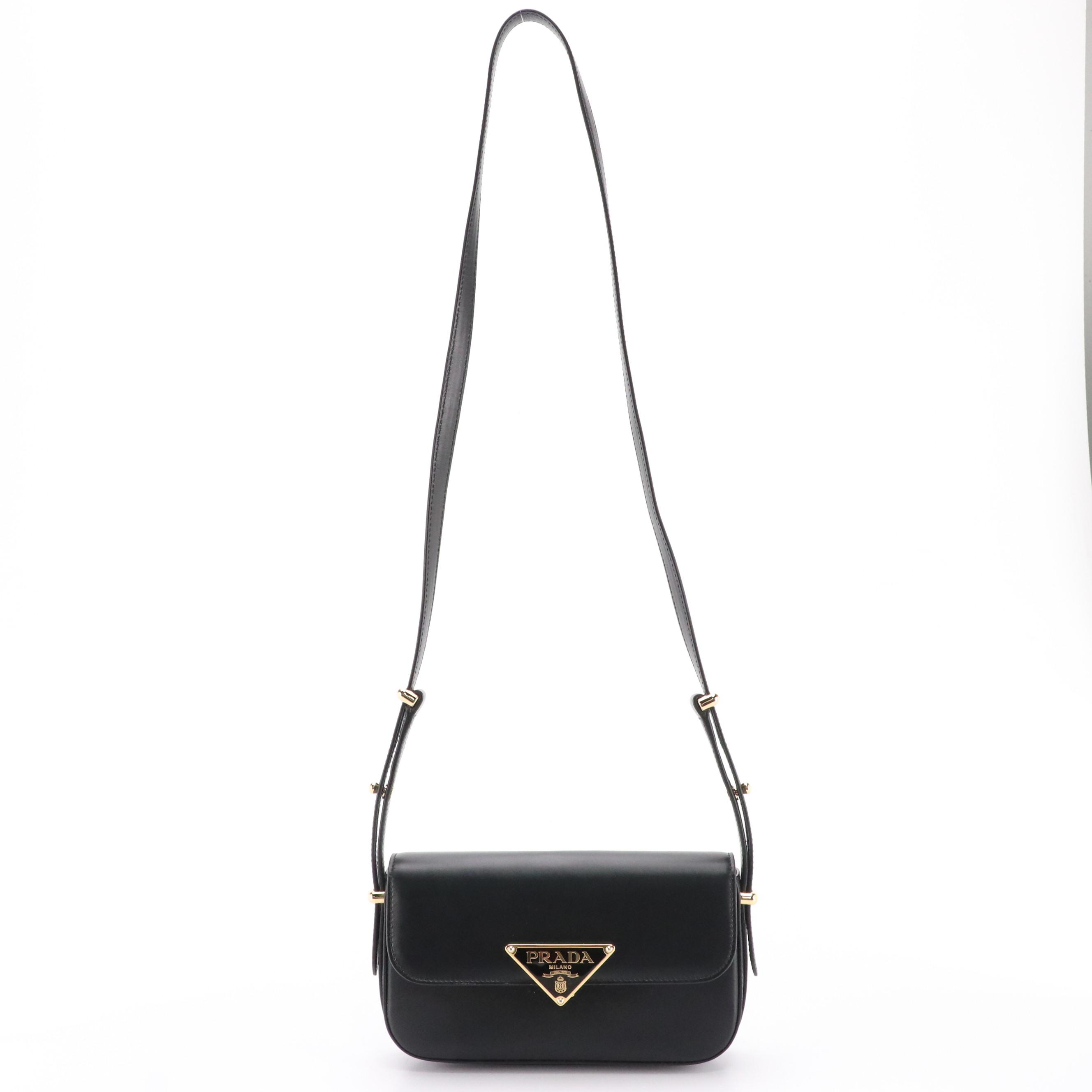 Prada Emblème Black Leather Crossbody Bag