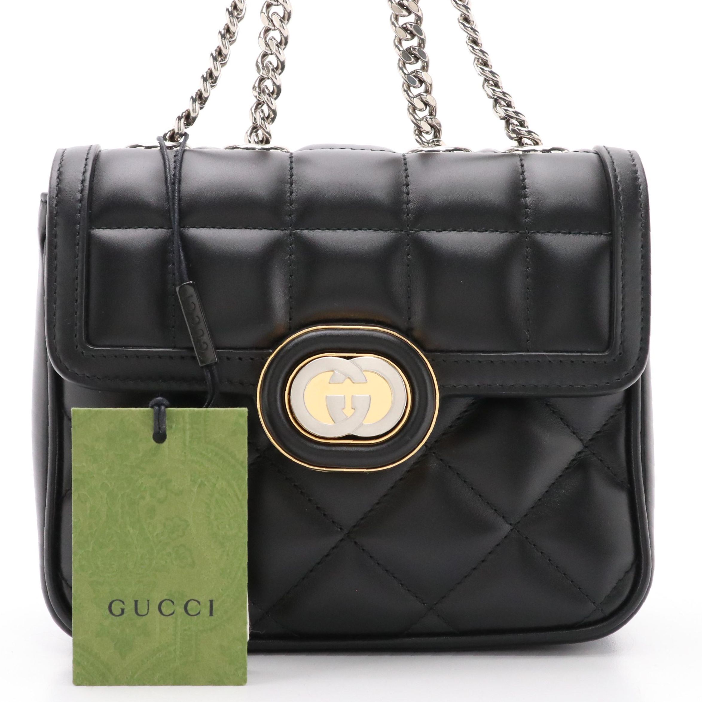 Gucci Black Juliette Quilted Calfskin Mini Deco Chain Strap Bag With Tag Everything But The House