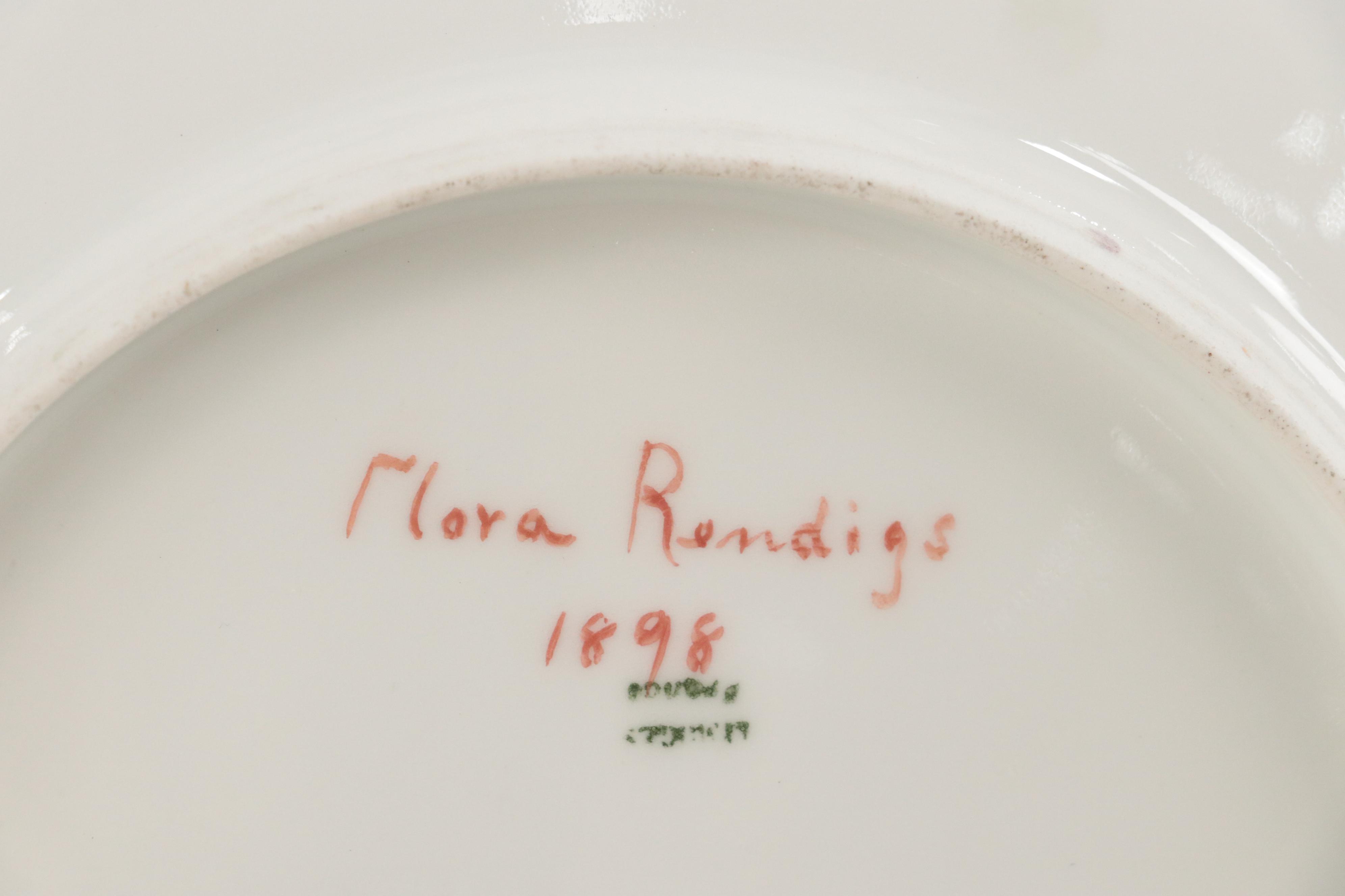 Victorian Hobbyist Hand Painted Plated Plates with Crochet Doilies and Runner