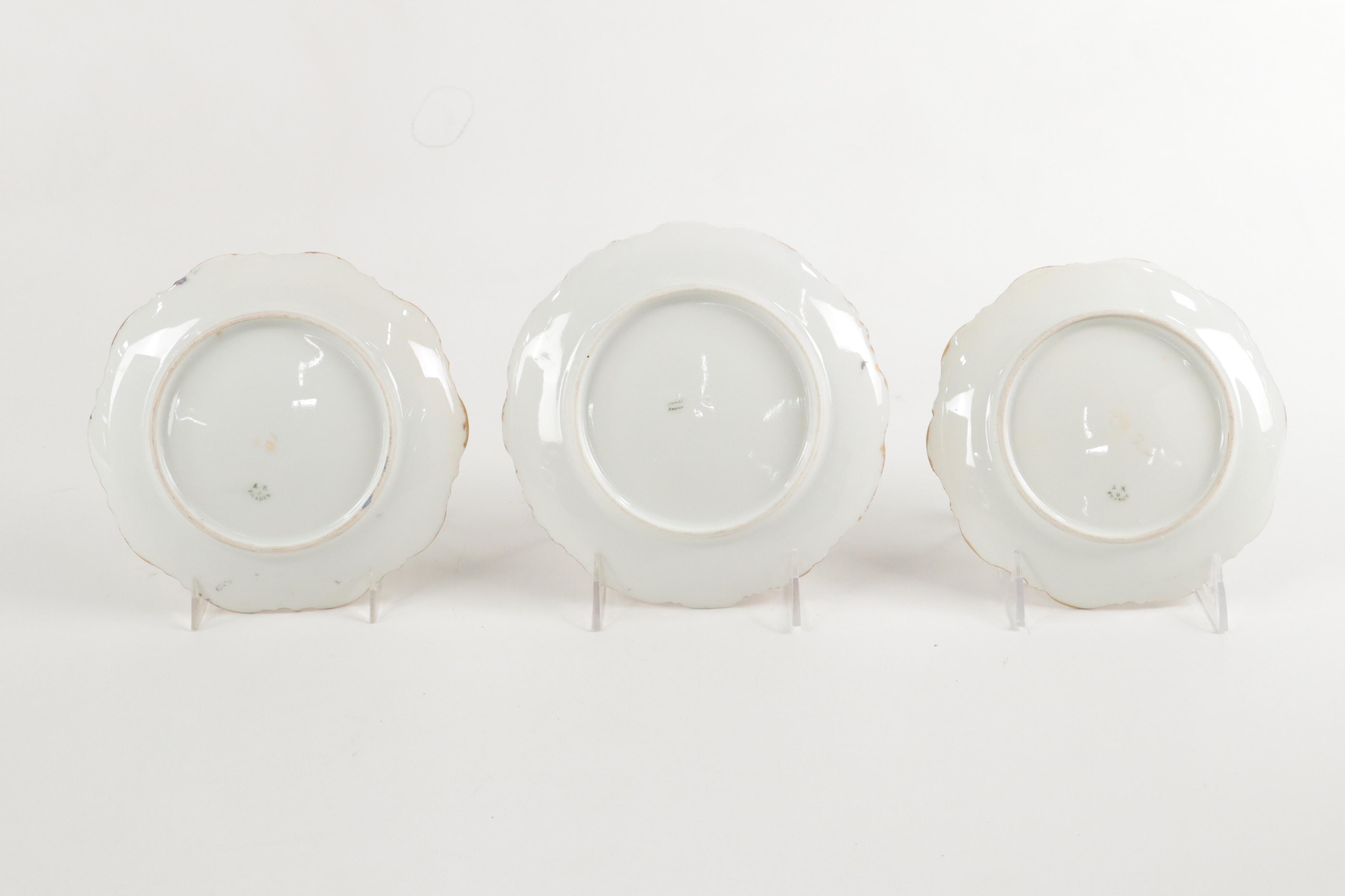 Victorian Hobbyist Hand Painted Plated Plates with Crochet Doilies and Runner