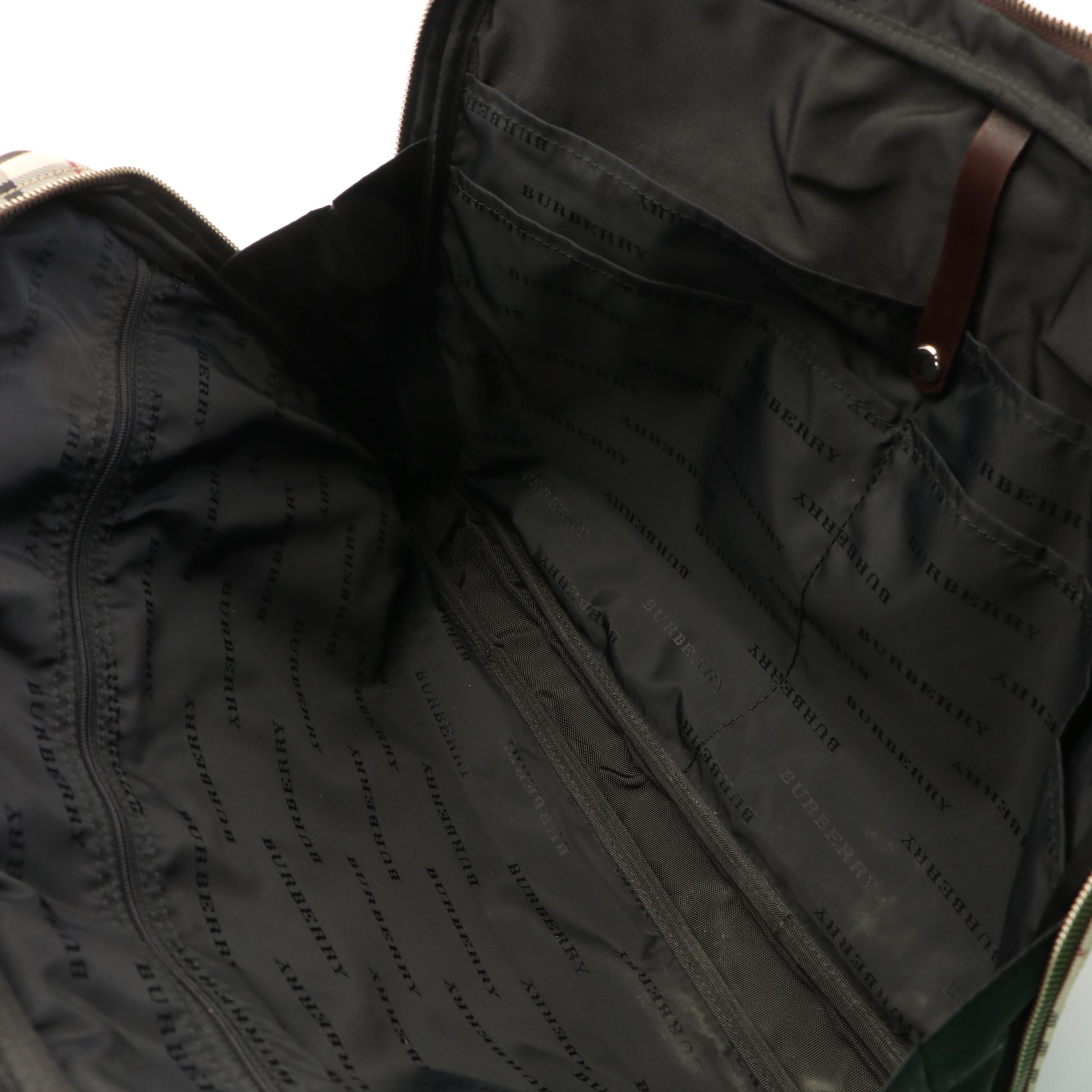 Burberry Document Briefcase in Nova Check Nylon Twill and Leather