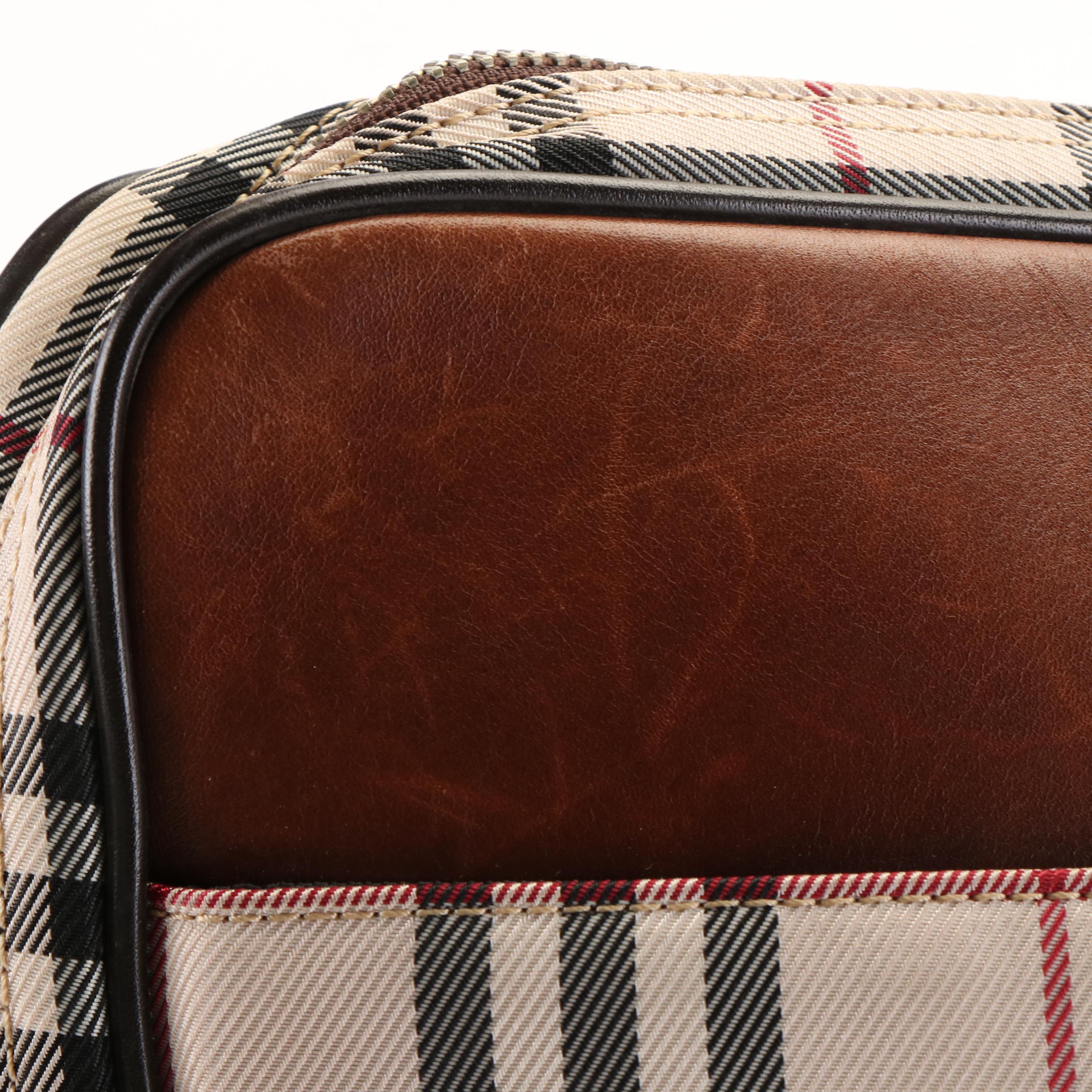 Burberry Document Briefcase in Nova Check Nylon Twill and Leather