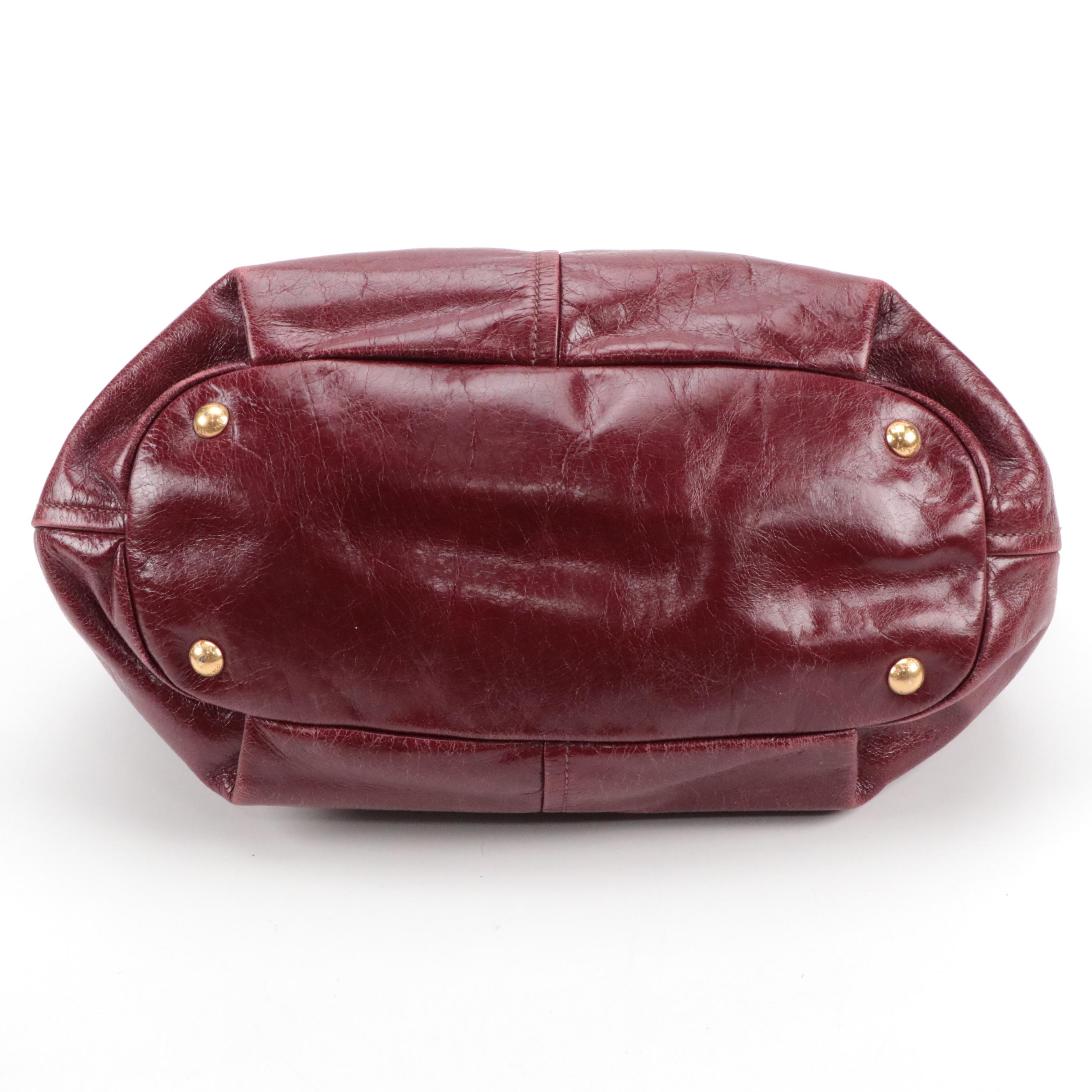 Prada Crossbody Bag in Burgundy Vitello Shine Leather