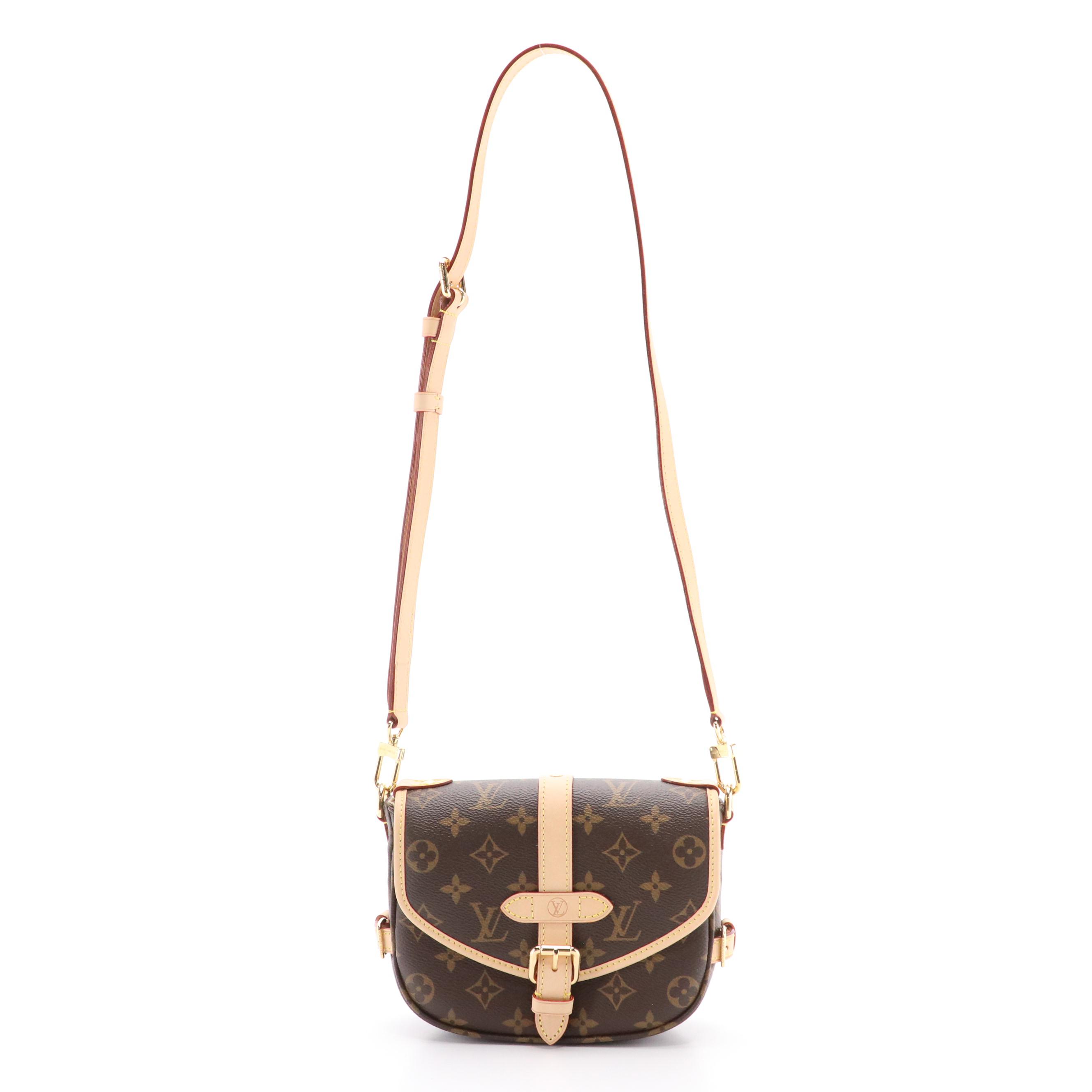 Louis Vuitton Saumur BB Crossbody Saddle Bag in Monogram Canvas and Leather
