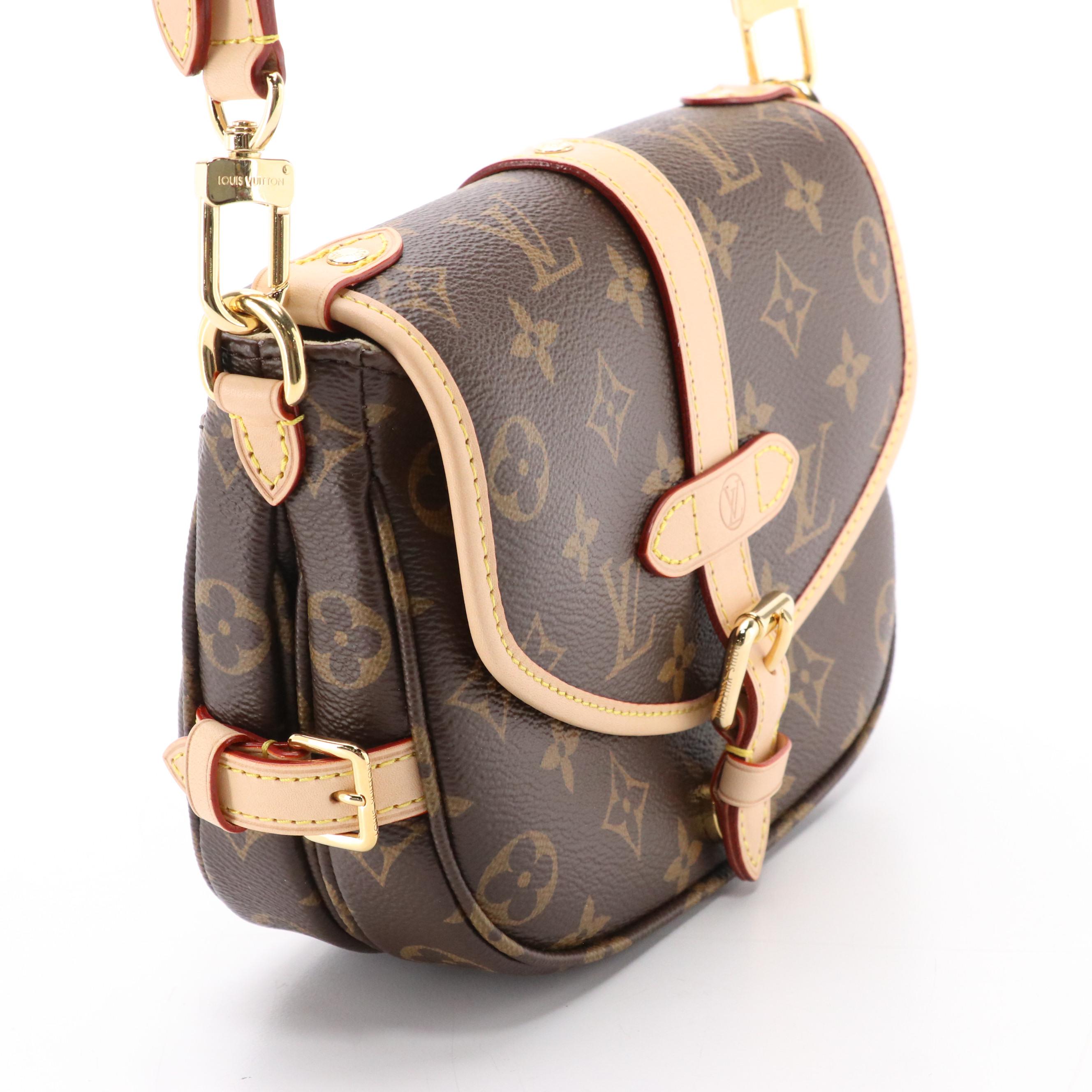 Louis Vuitton Saumur BB Crossbody Saddle Bag in Monogram Canvas and Leather