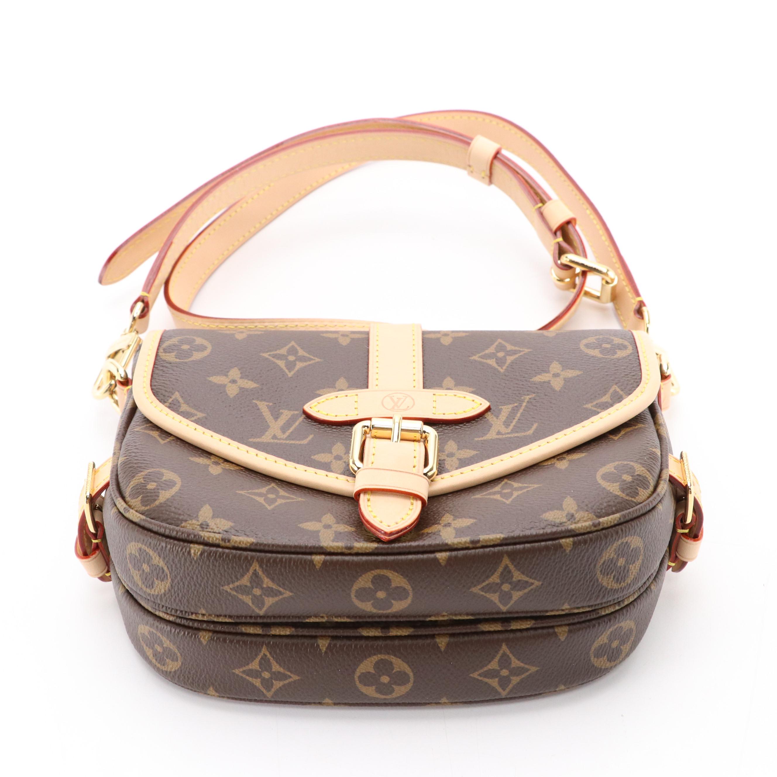 Louis Vuitton Saumur BB Crossbody Saddle Bag in Monogram Canvas and Leather
