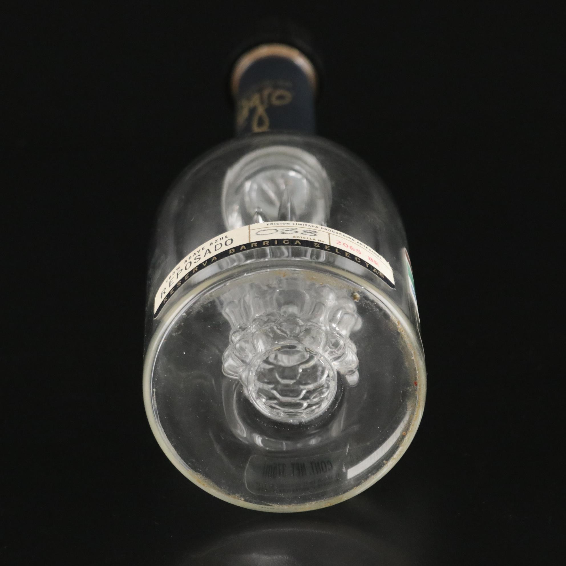 Milagro Blown Glass Tequila Bottle with Cordial Glasses