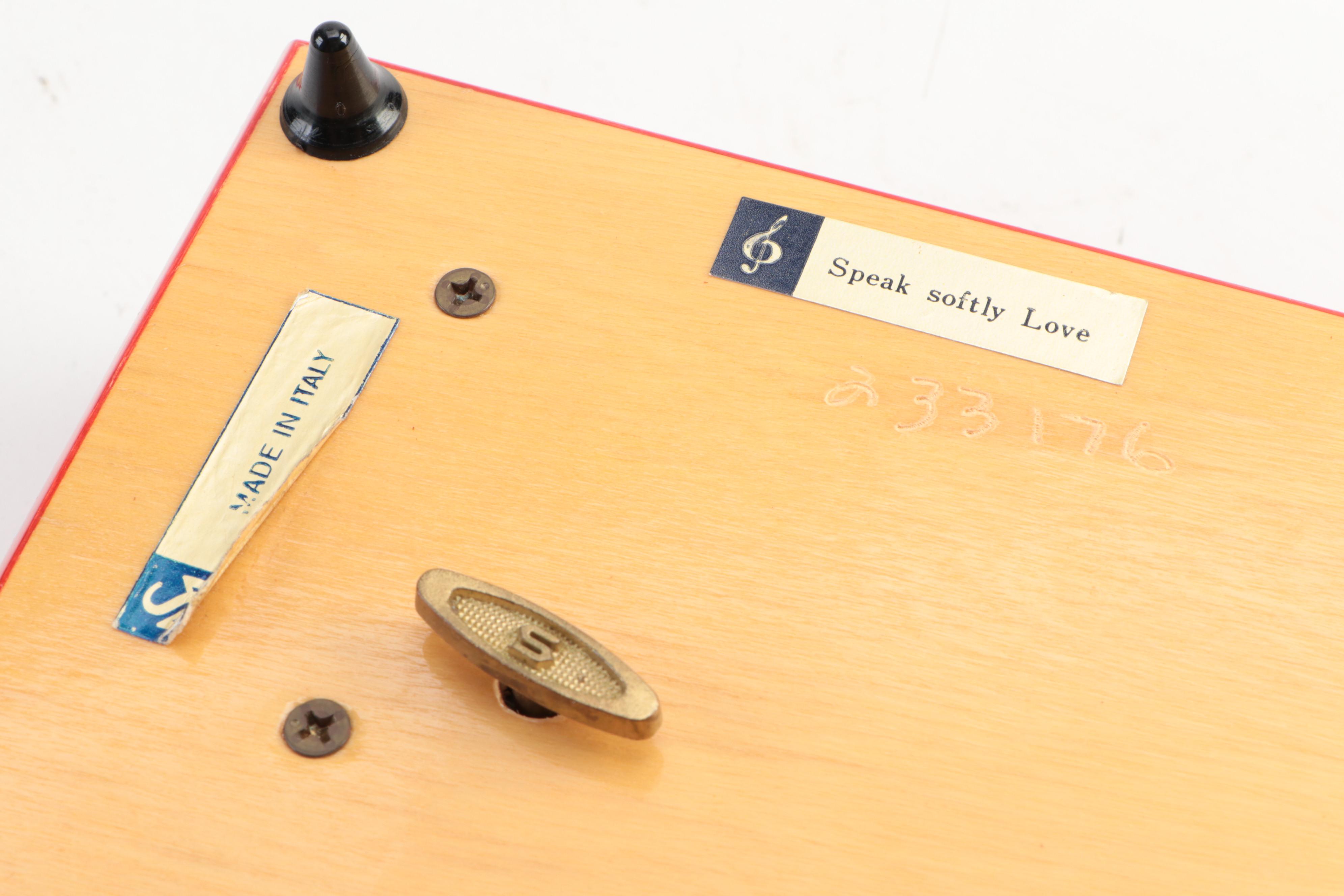 Italian Marquetry Wooden Music Jewelry Boxes