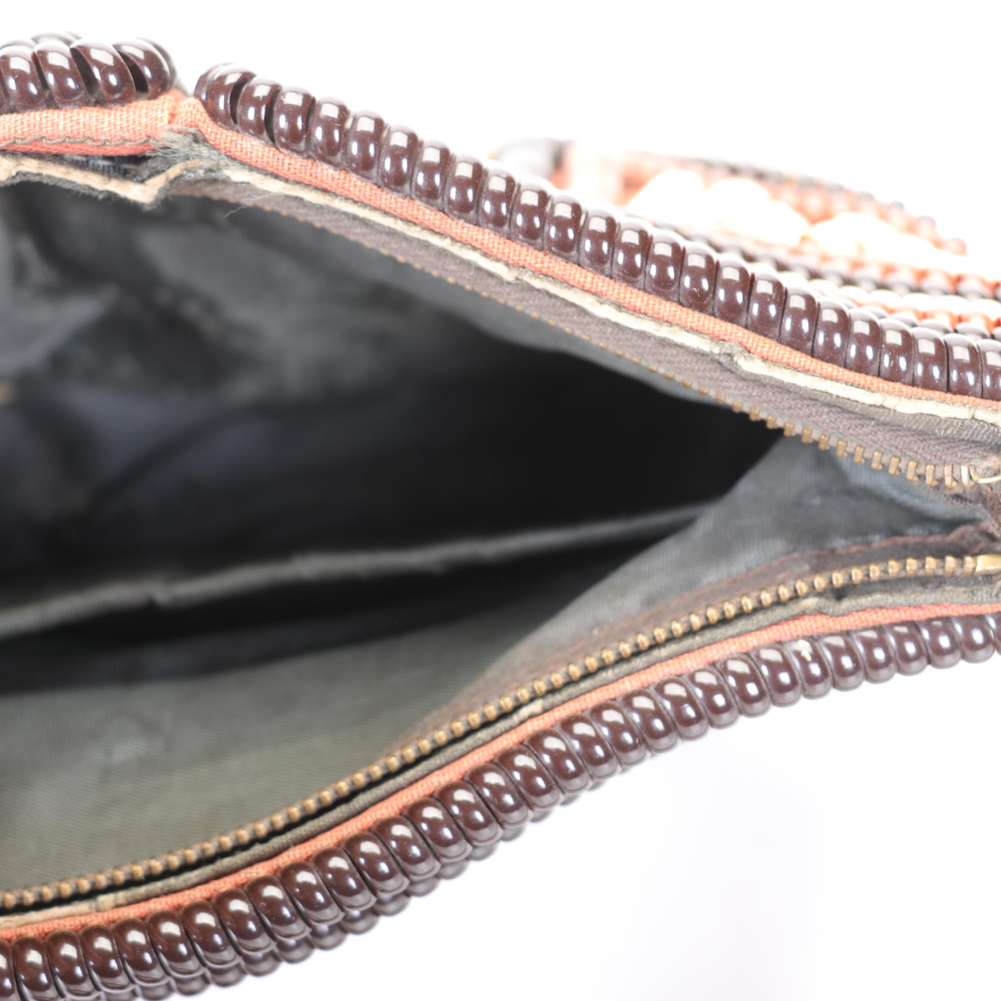 Beaded Raffia, Recycled Plastic and Tooled Leather Handbags, Mid to Late 20th C.