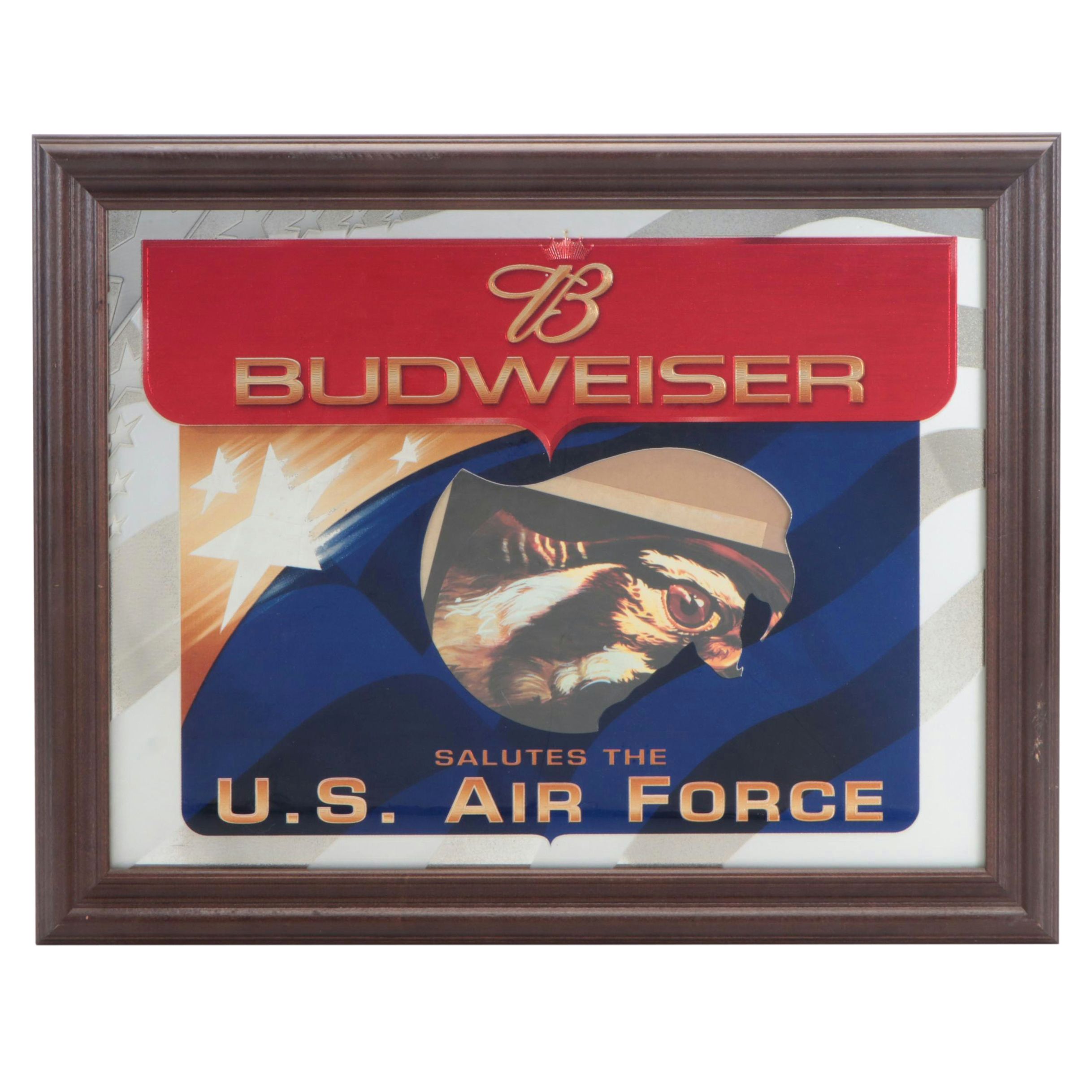 Official Anheuser Bush Budweiser Air cheapest Force Mirror/Sign/Artwork Large and rare