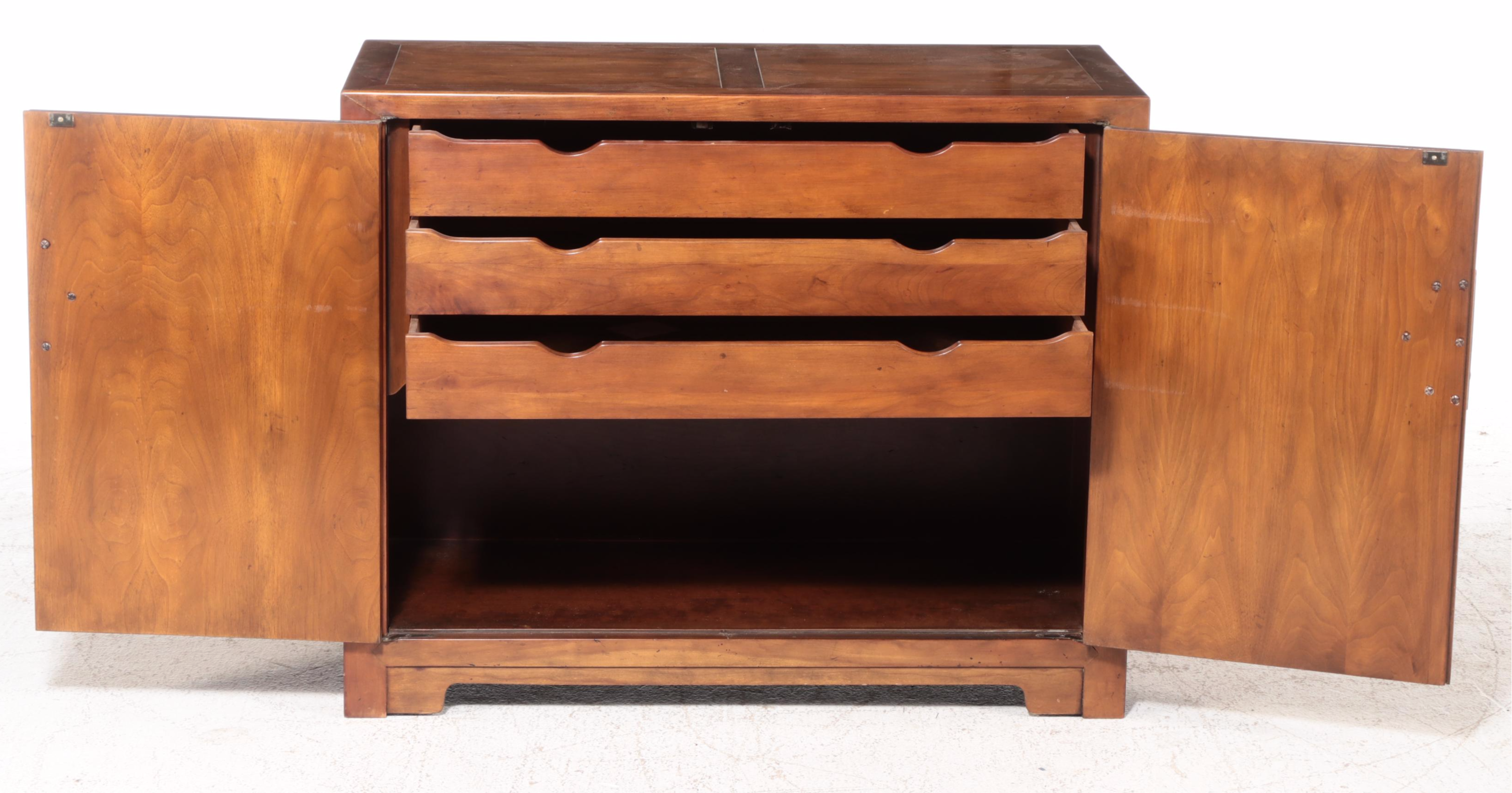 Baker Furniture Chinese Style Walnut Cabinet