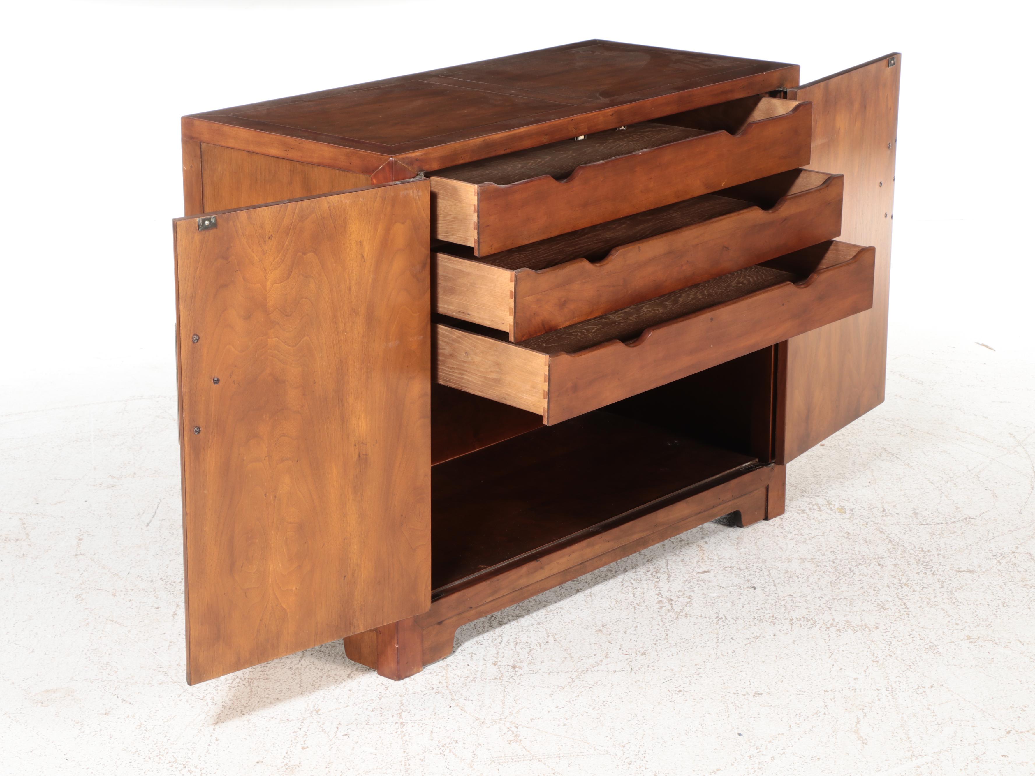 Baker Furniture Chinese Style Walnut Cabinet