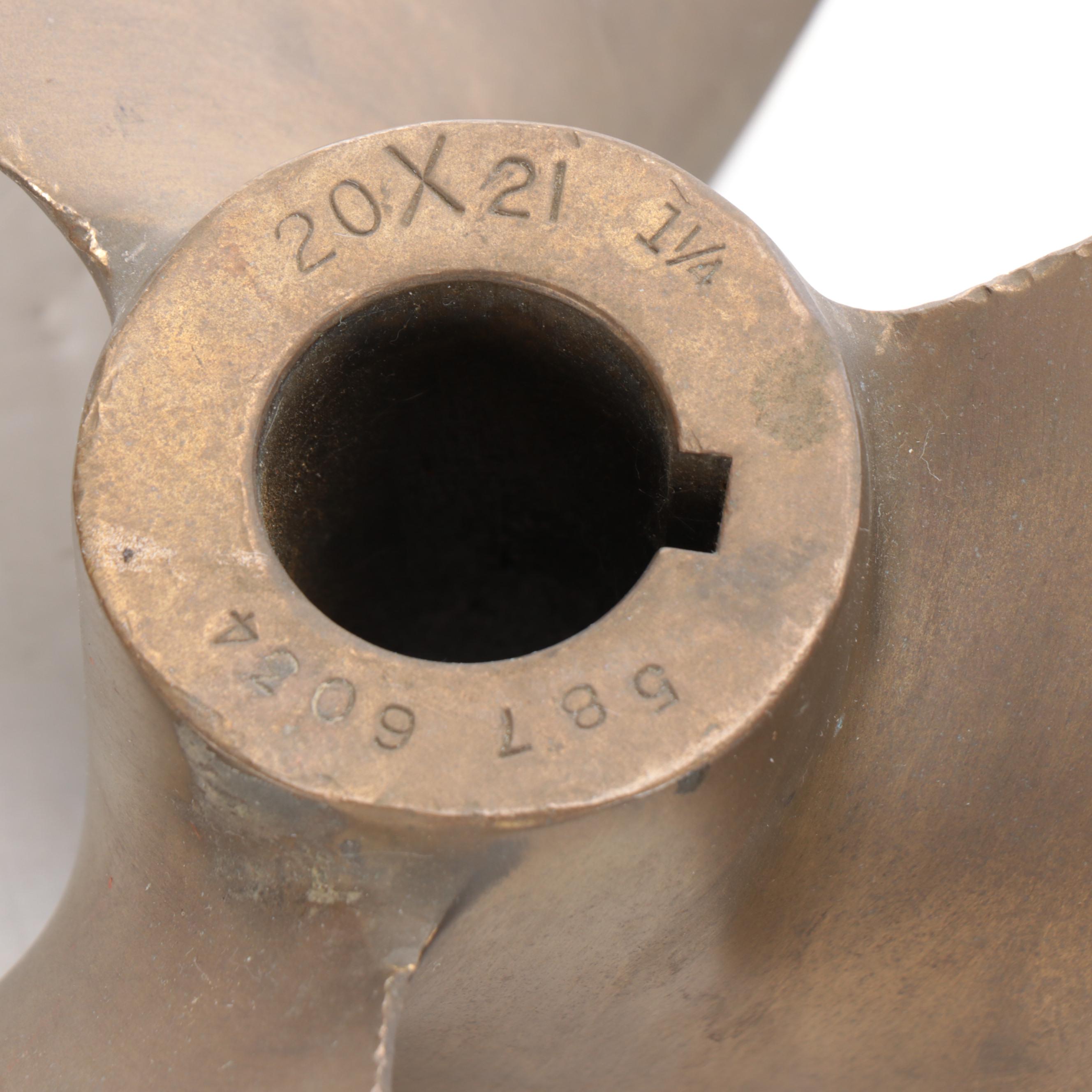 Pair of Brass Three Blade Boat Propellers