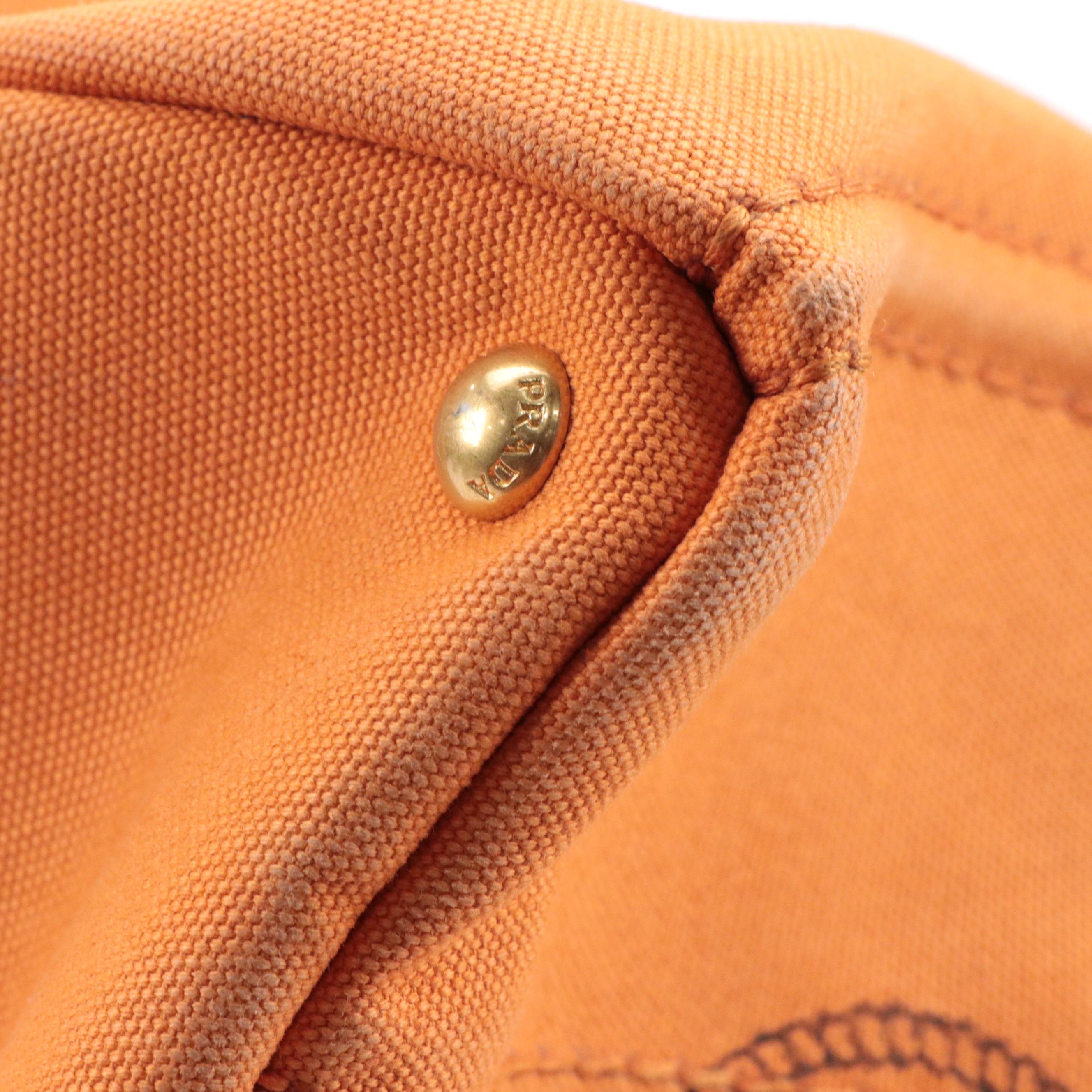 Prada Canapa Tote Bag in Orange Canvas
