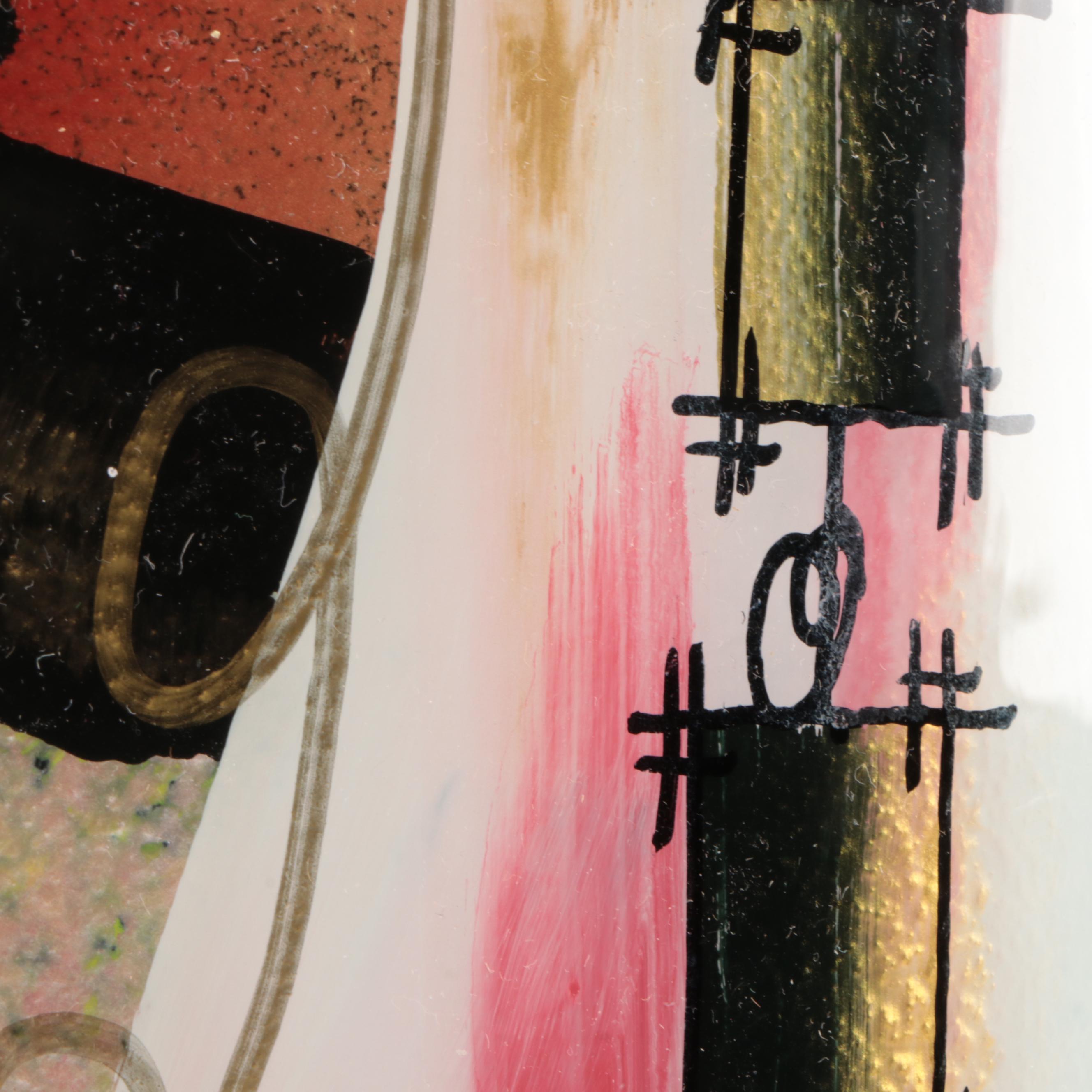 Jasmine Art Glass Style Slumped and Fused Glass Vessel On Metal Stand