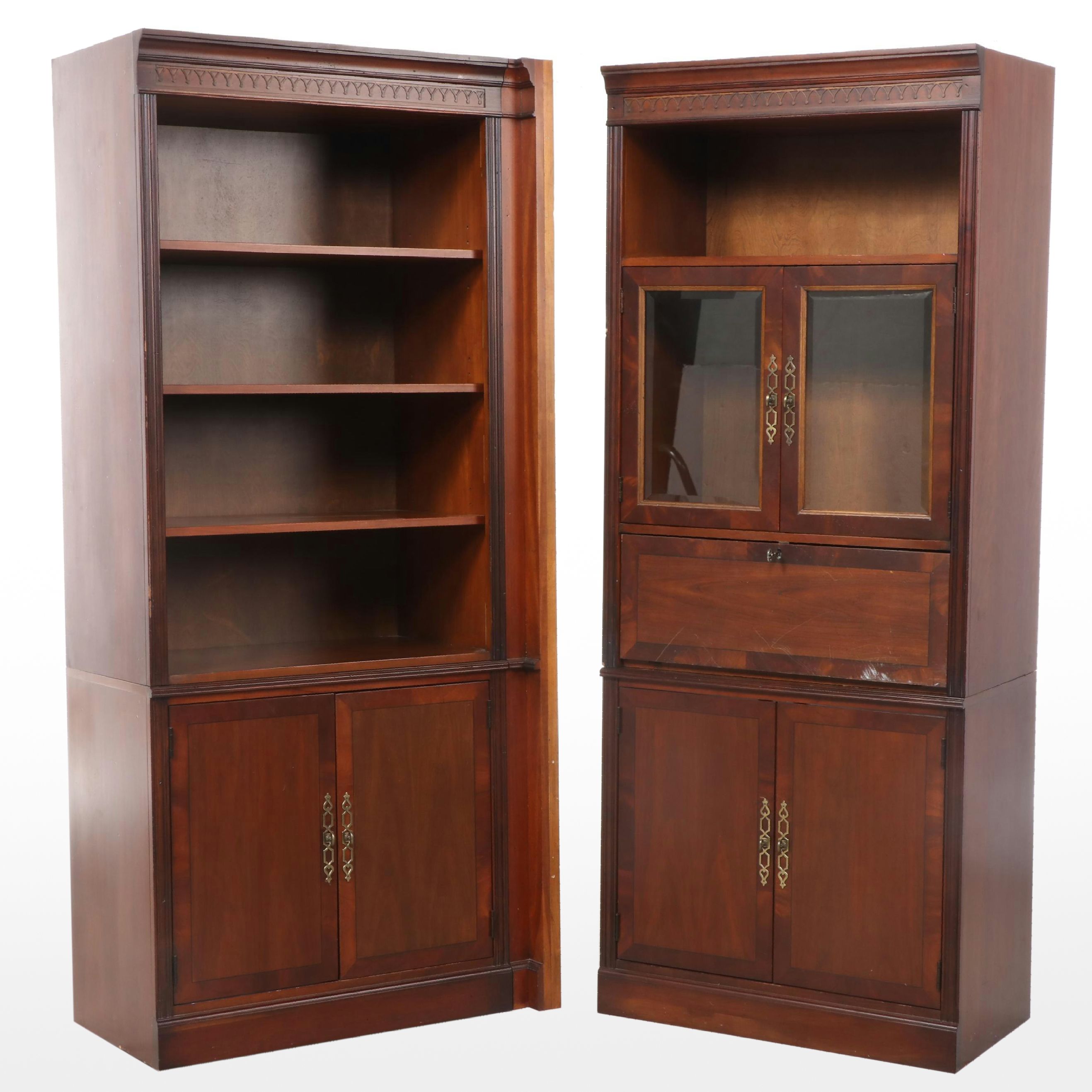 Hekman Furniture Mahogany Cabinet Bookcase and Media Cabinet
