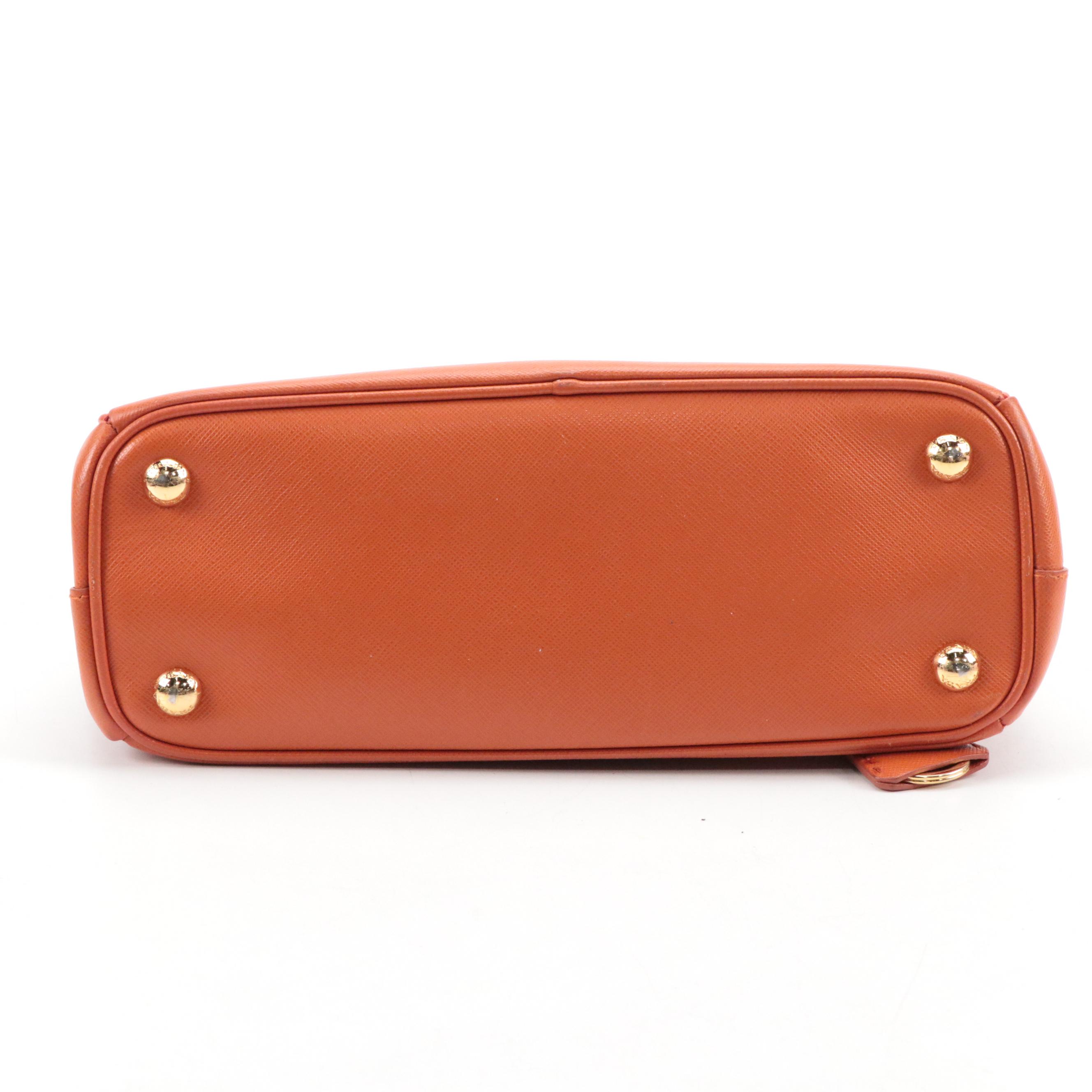 Prada Galleria Papaya Saffiano Leather Double Zip Tote Bag