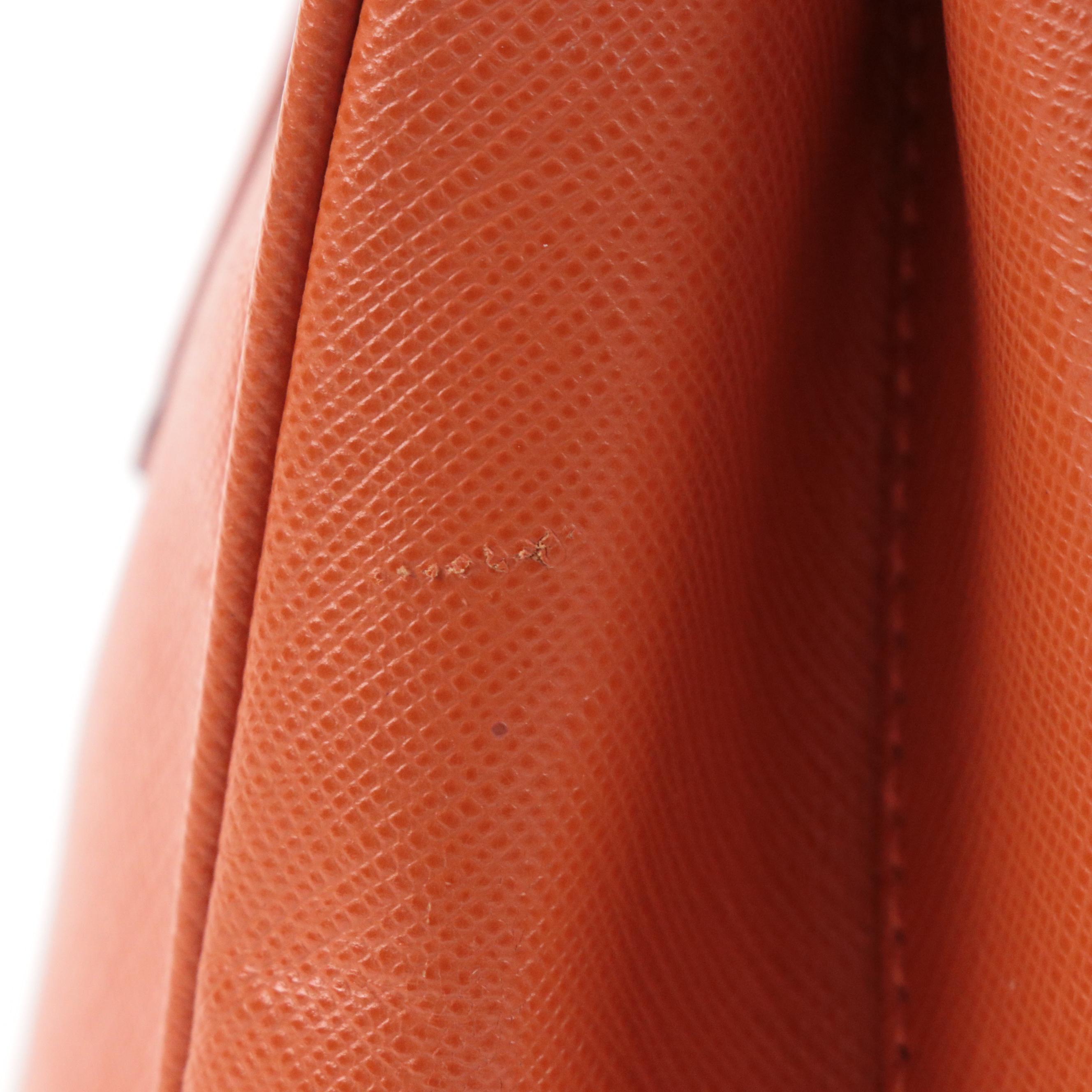 Prada Galleria Papaya Saffiano Leather Double Zip Tote Bag