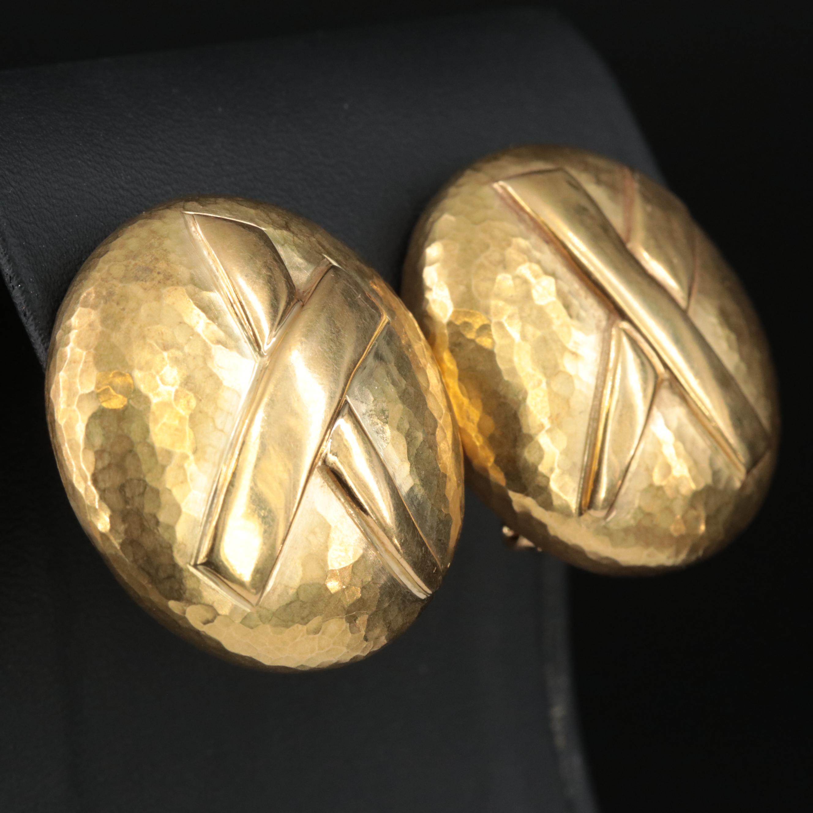 Paloma Picasso for Tiffany & Co. 18K Graffiti X Hammered Convertible Earrings