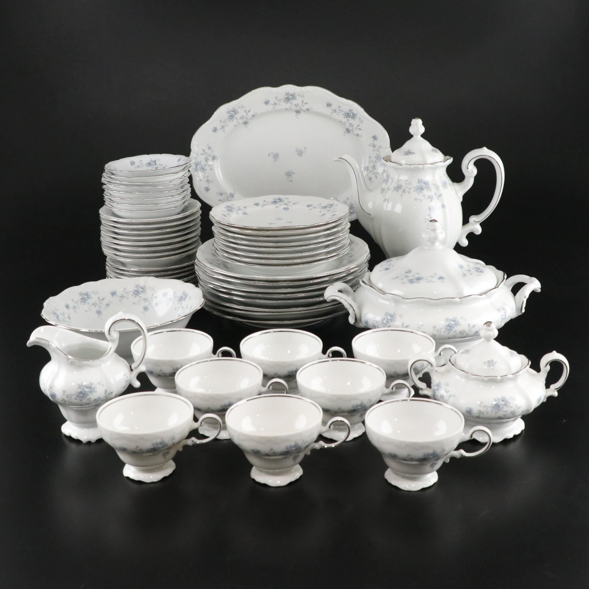 Johann Haviland "Blue Garland" Platinum Rim Dinnerware