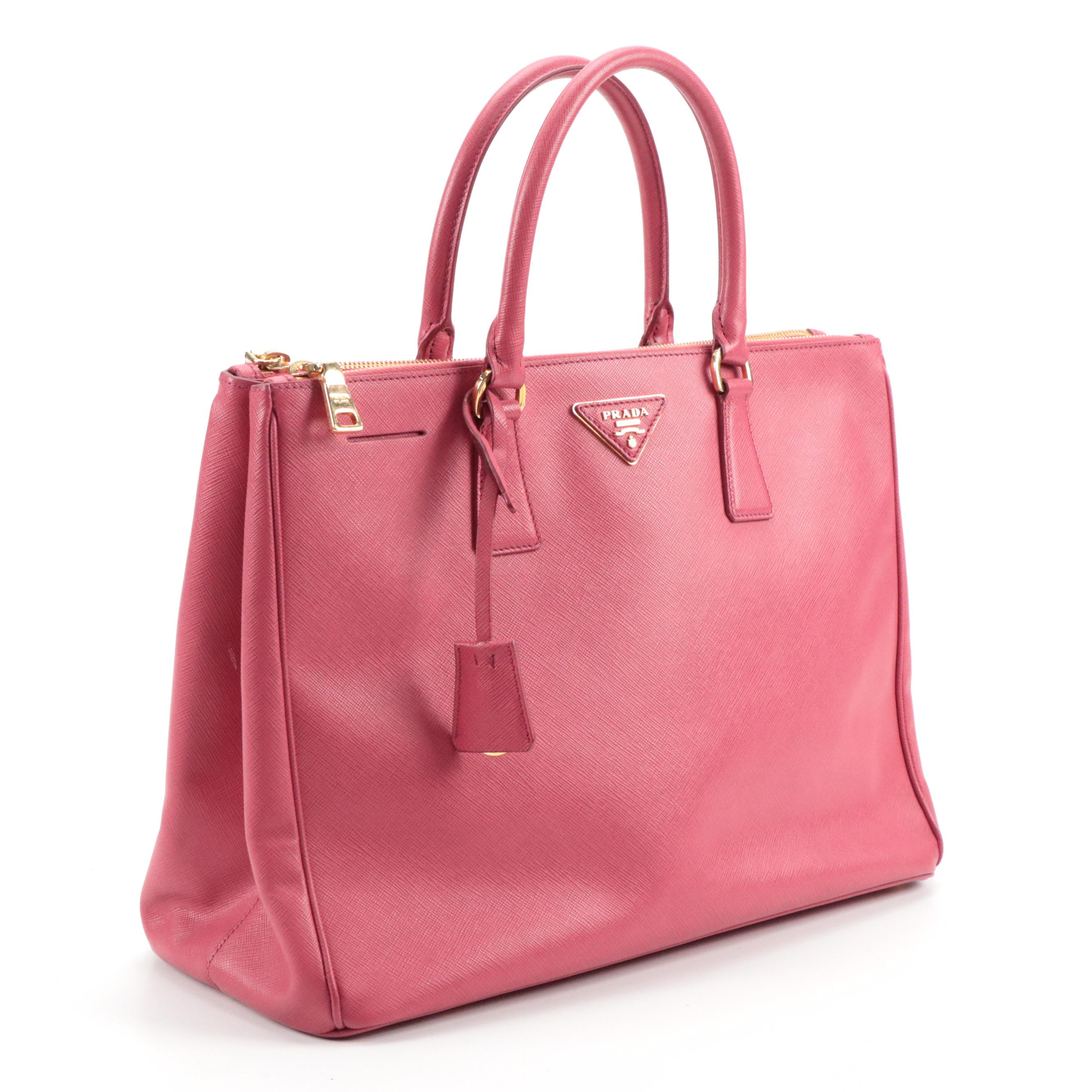 Prada Saffiano Leather Double Zip Galleria Tote