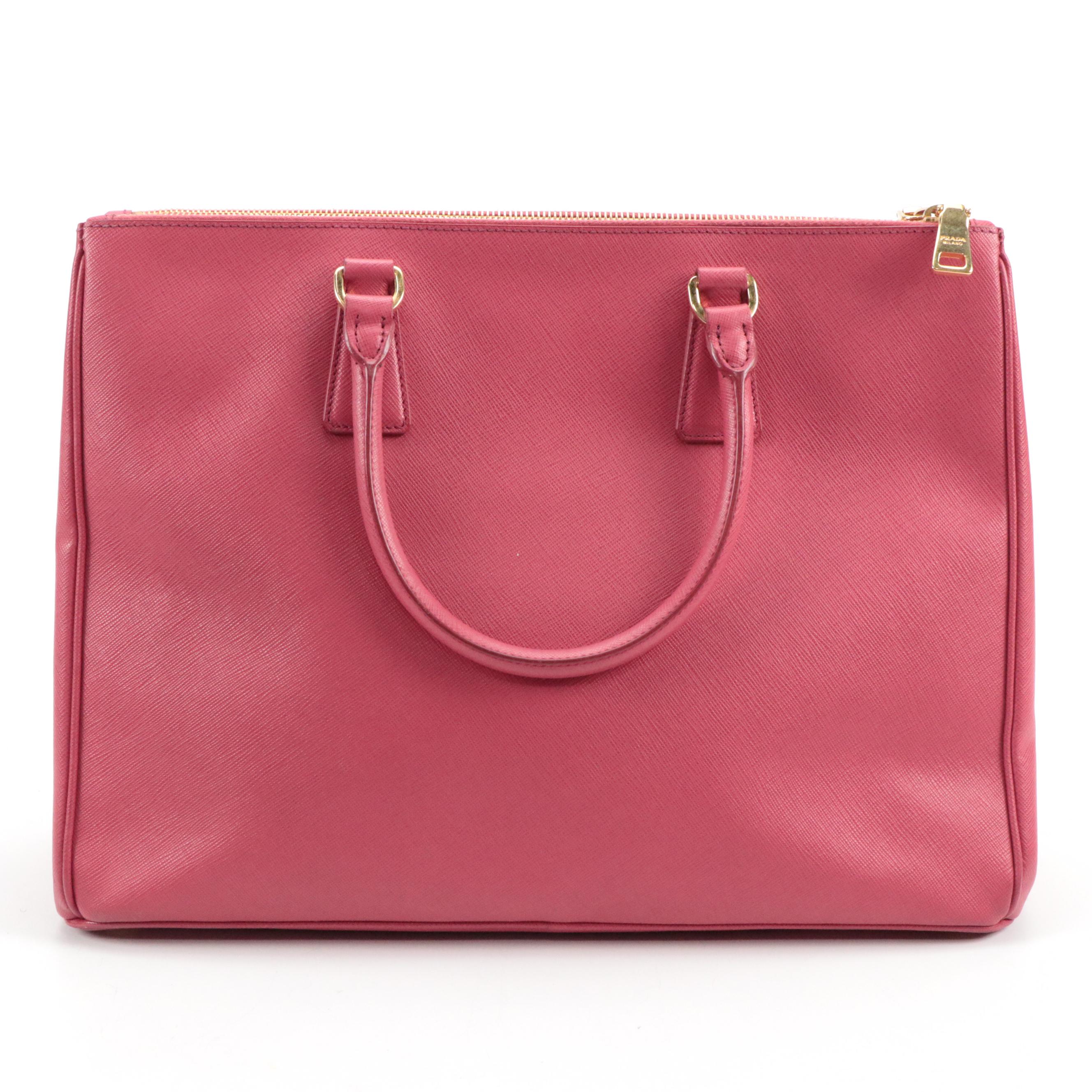 Prada Saffiano Leather Double Zip Galleria Tote