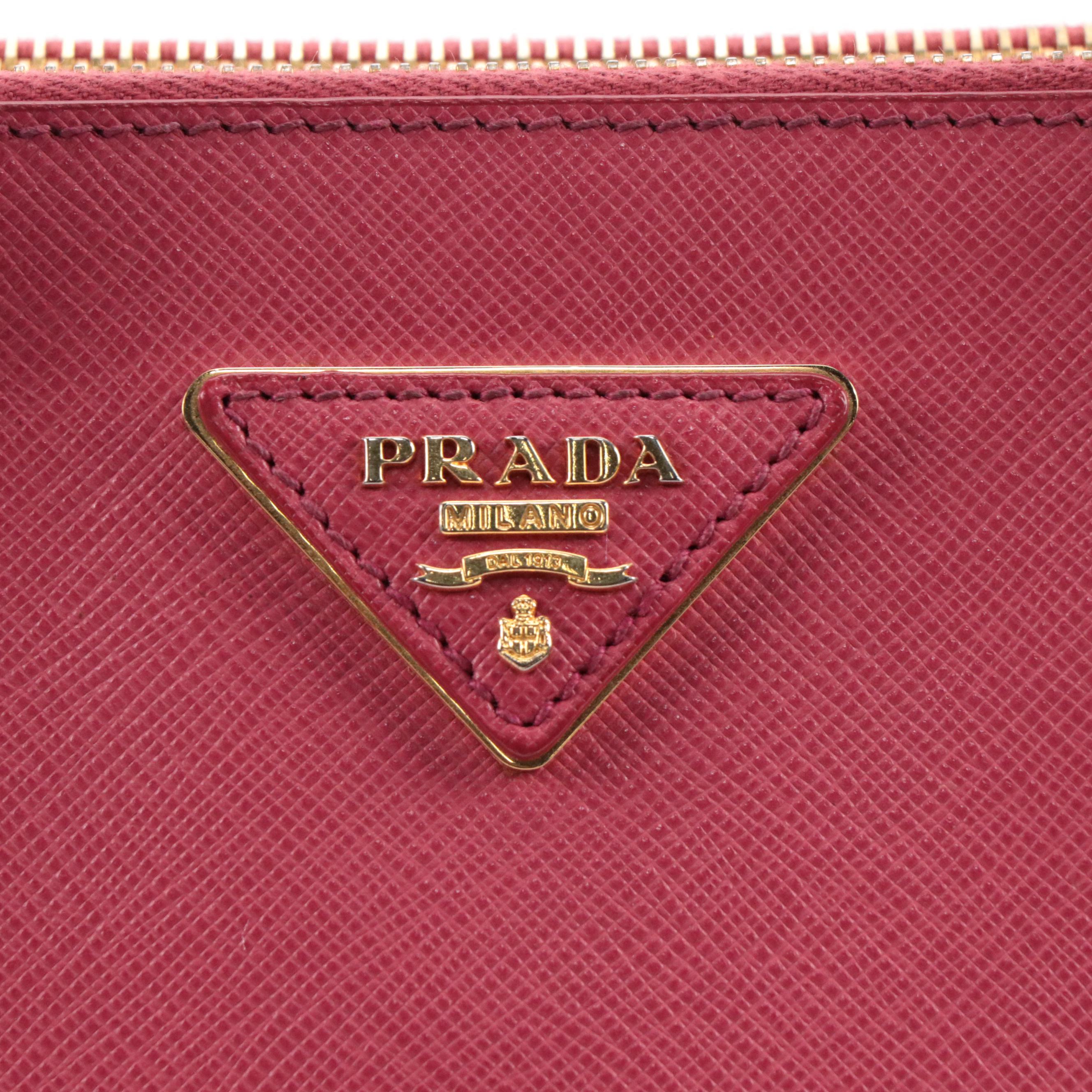 Prada Saffiano Leather Double Zip Galleria Tote
