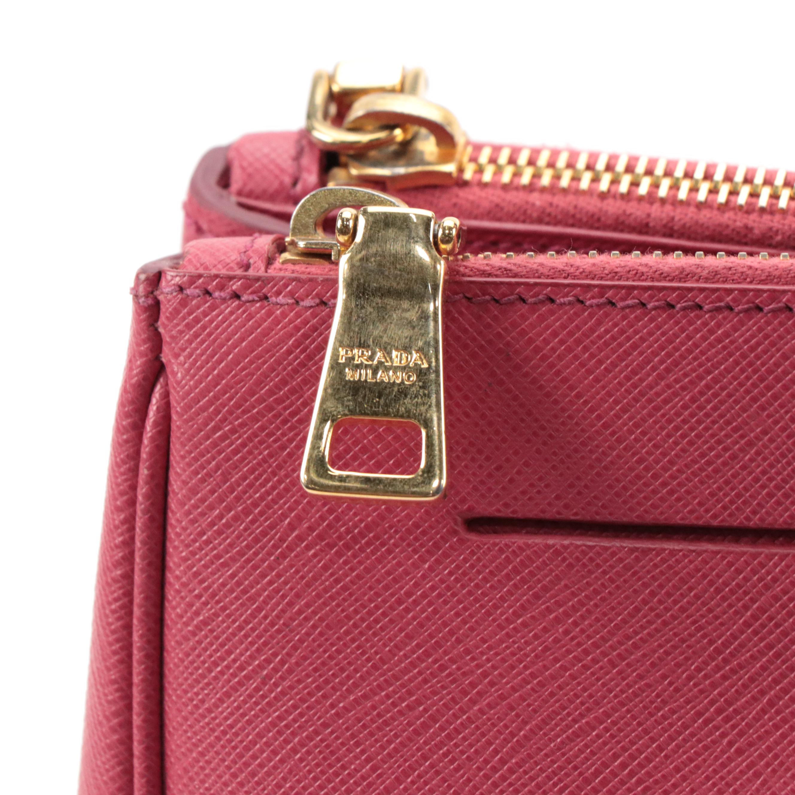 Prada Saffiano Leather Double Zip Galleria Tote