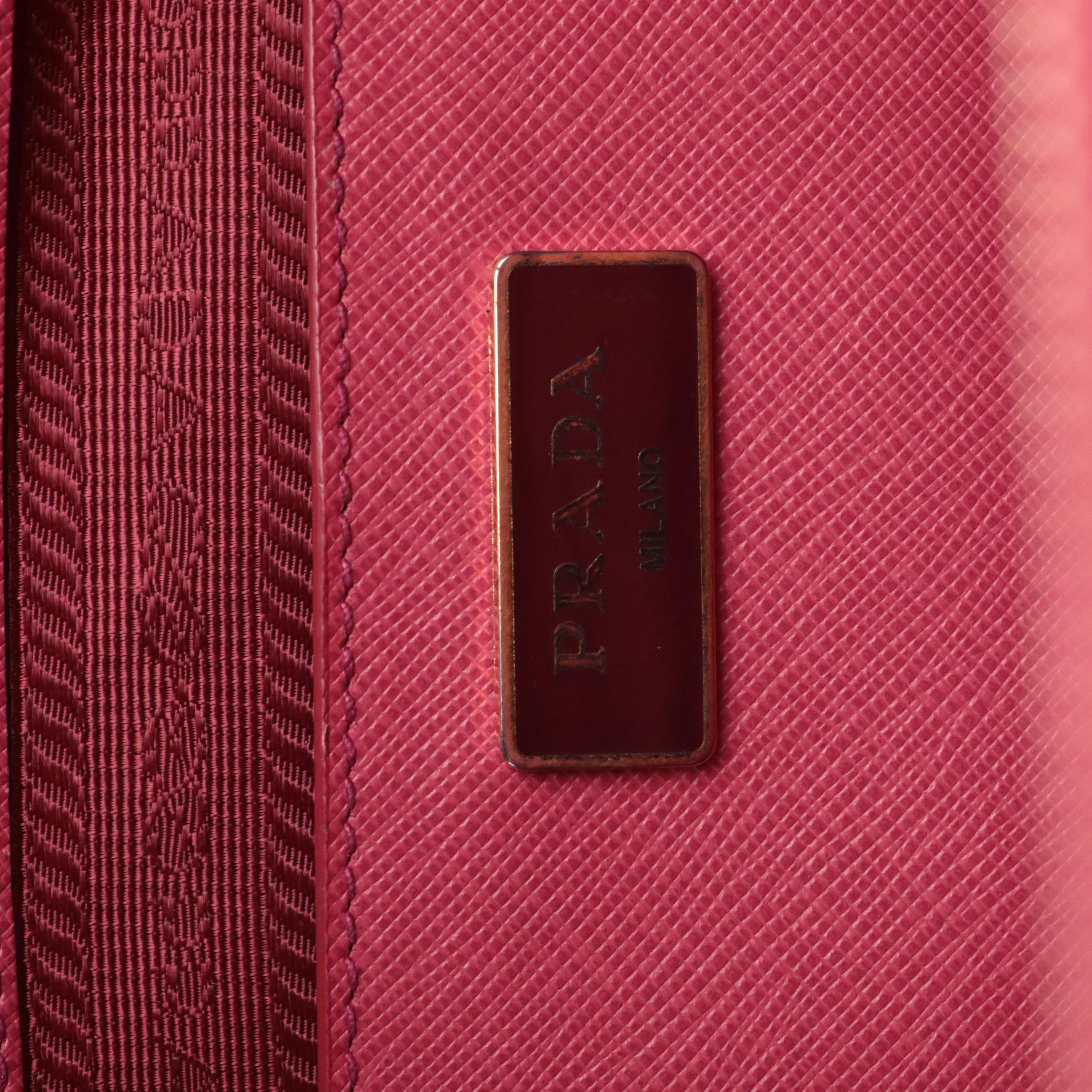 Prada Saffiano Leather Double Zip Galleria Tote