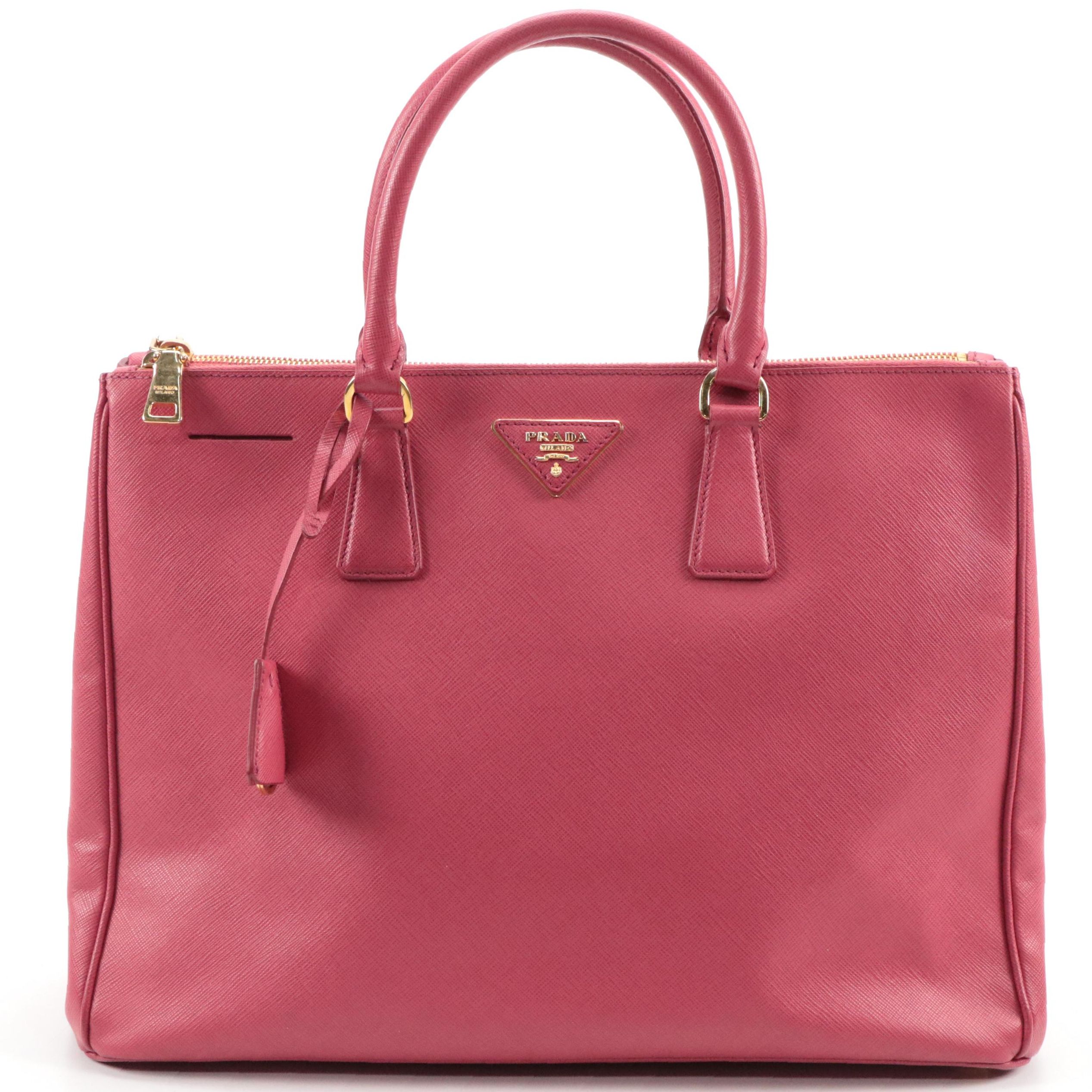 Prada Saffiano Leather Double Zip Galleria Tote
