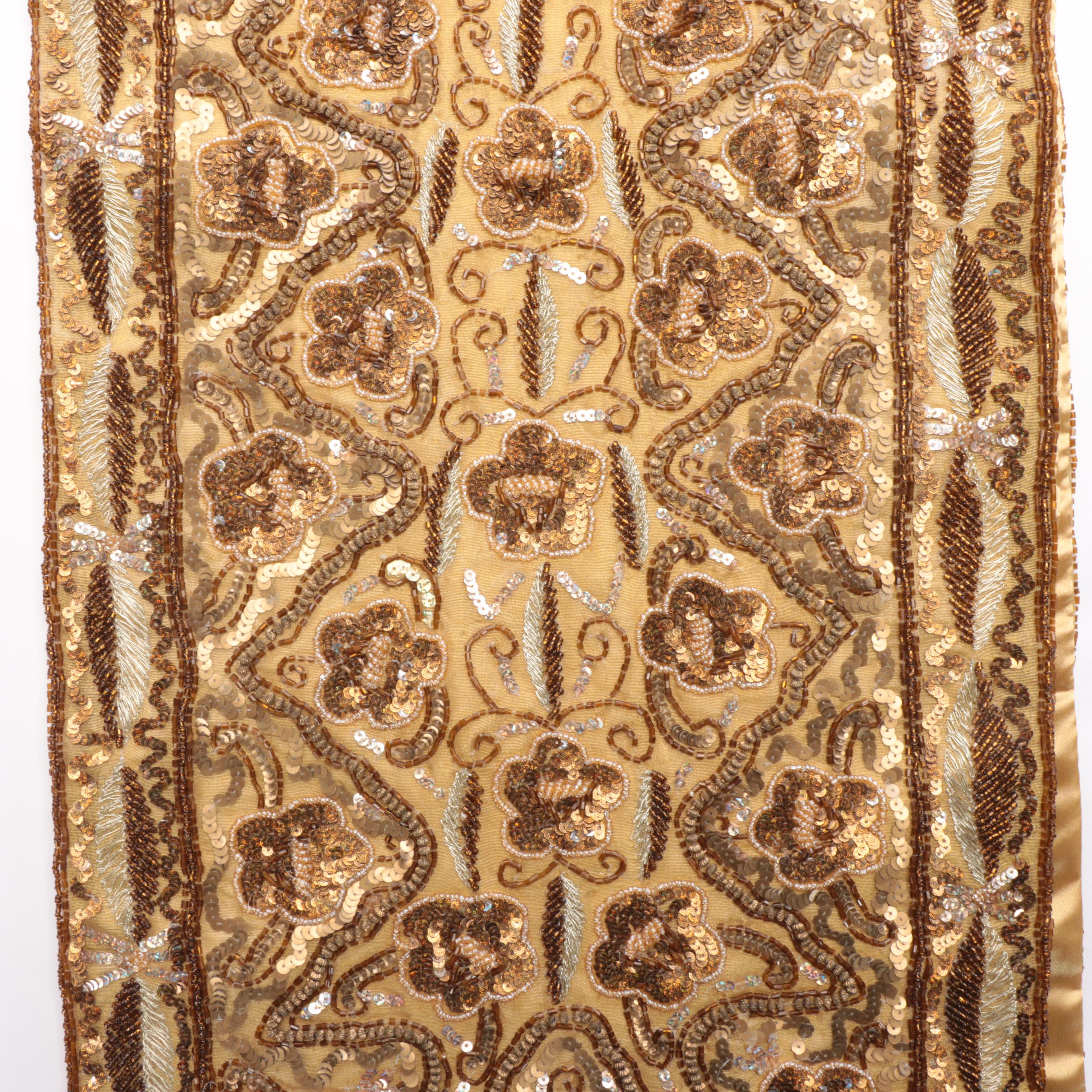 Beaded and Velvet Tablecloth and Table Runners