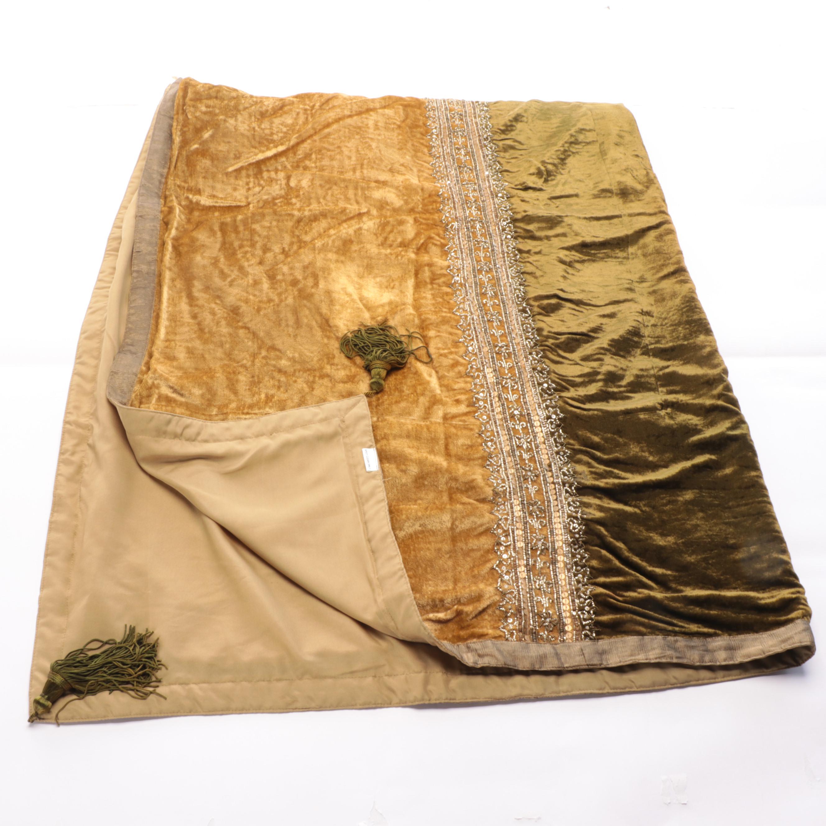 Beaded and Velvet Tablecloth and Table Runners