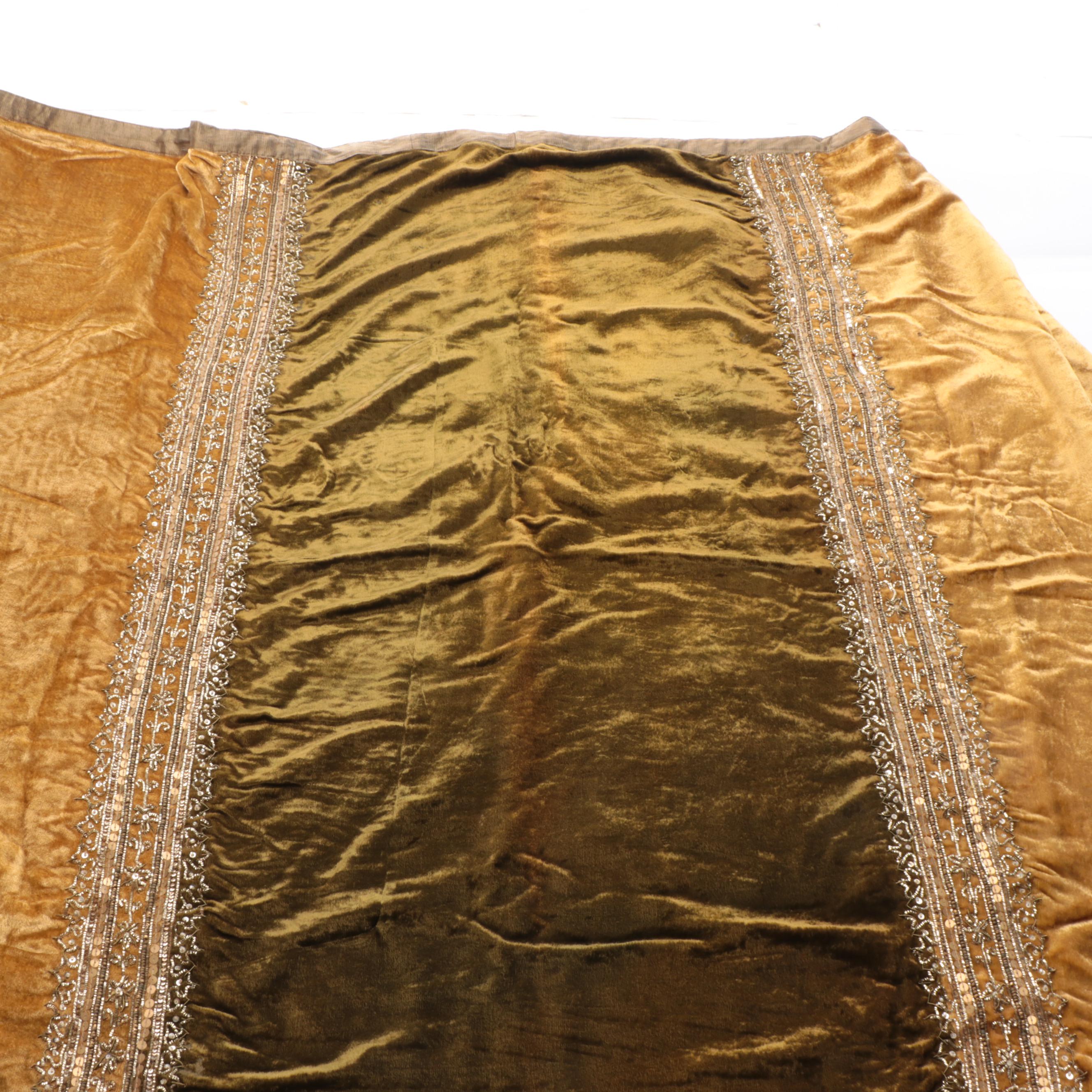 Beaded and Velvet Tablecloth and Table Runners