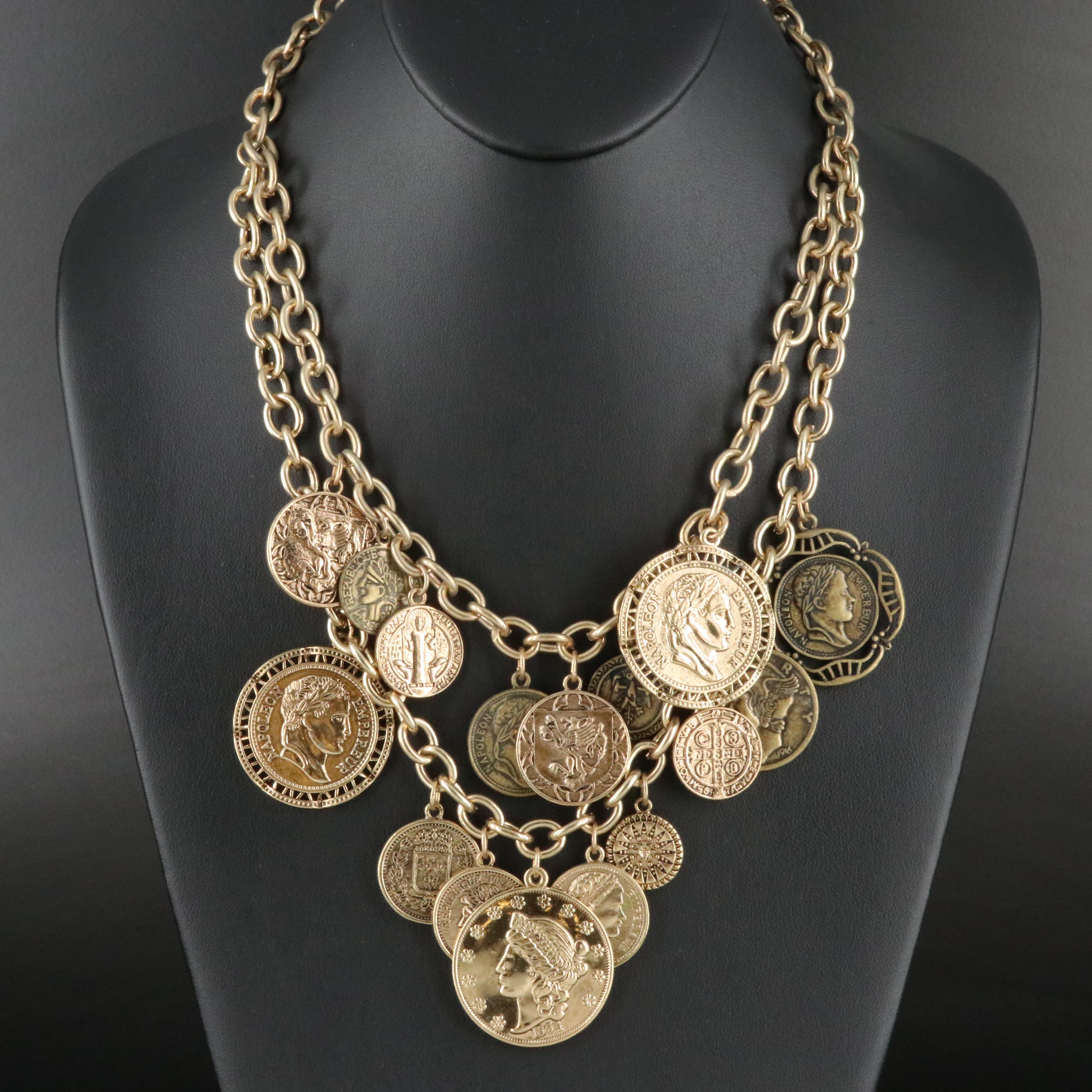 Tiered Replica Coin Necklace
