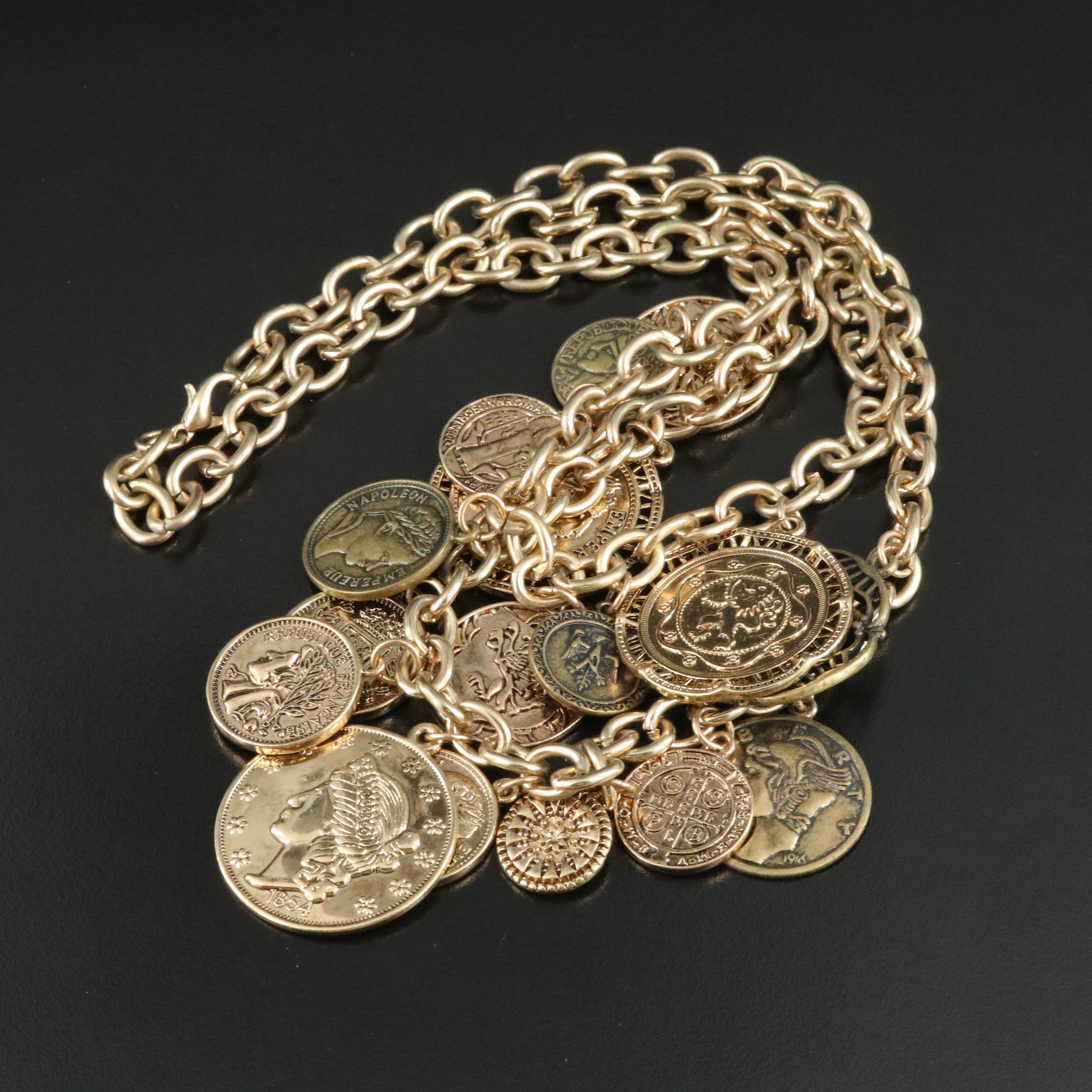 Tiered Replica Coin Necklace
