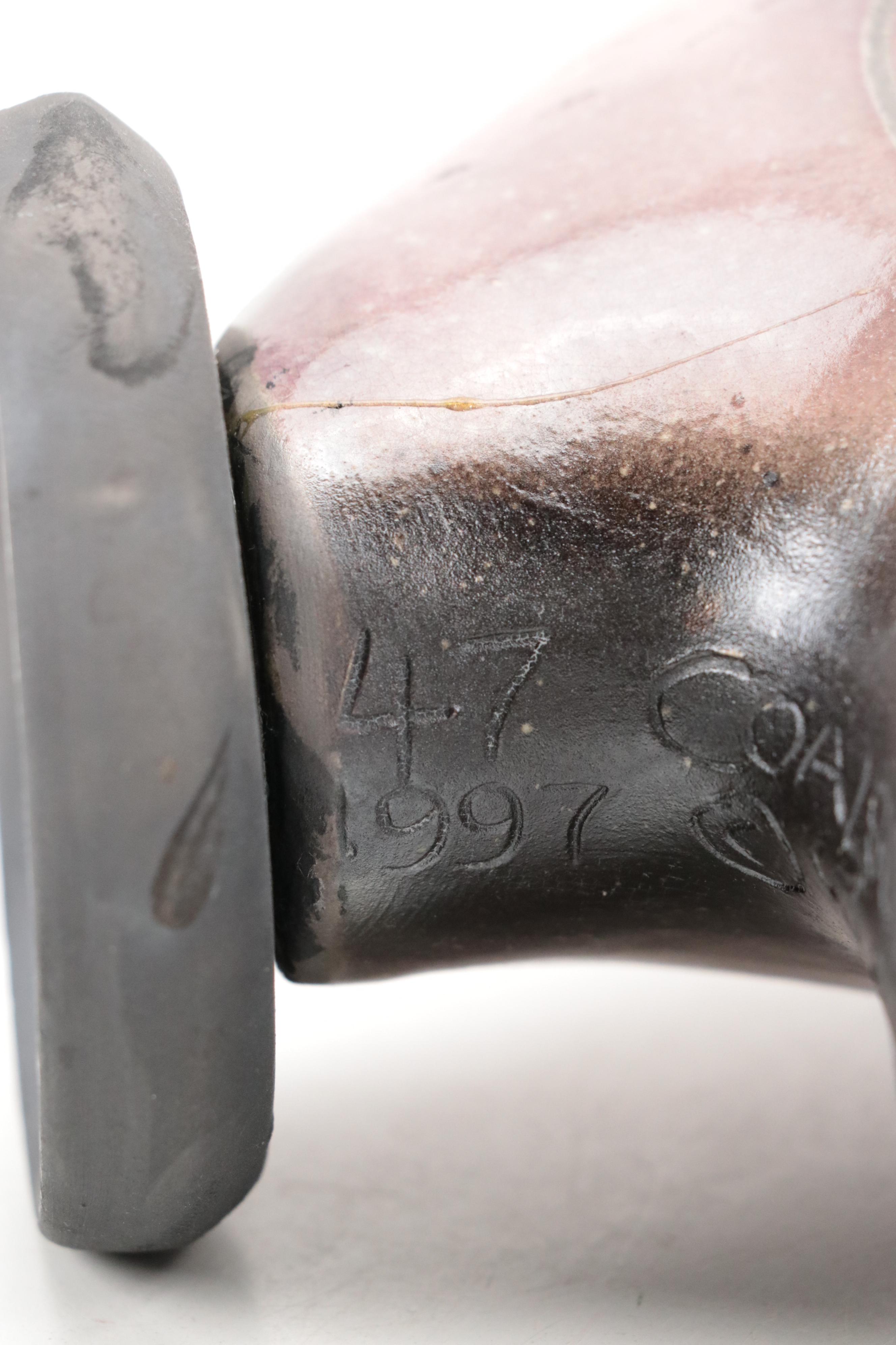 Ltd. Ed. Glo Coalson Signed Raku Art Pottery Pigeon Figurine, 1997