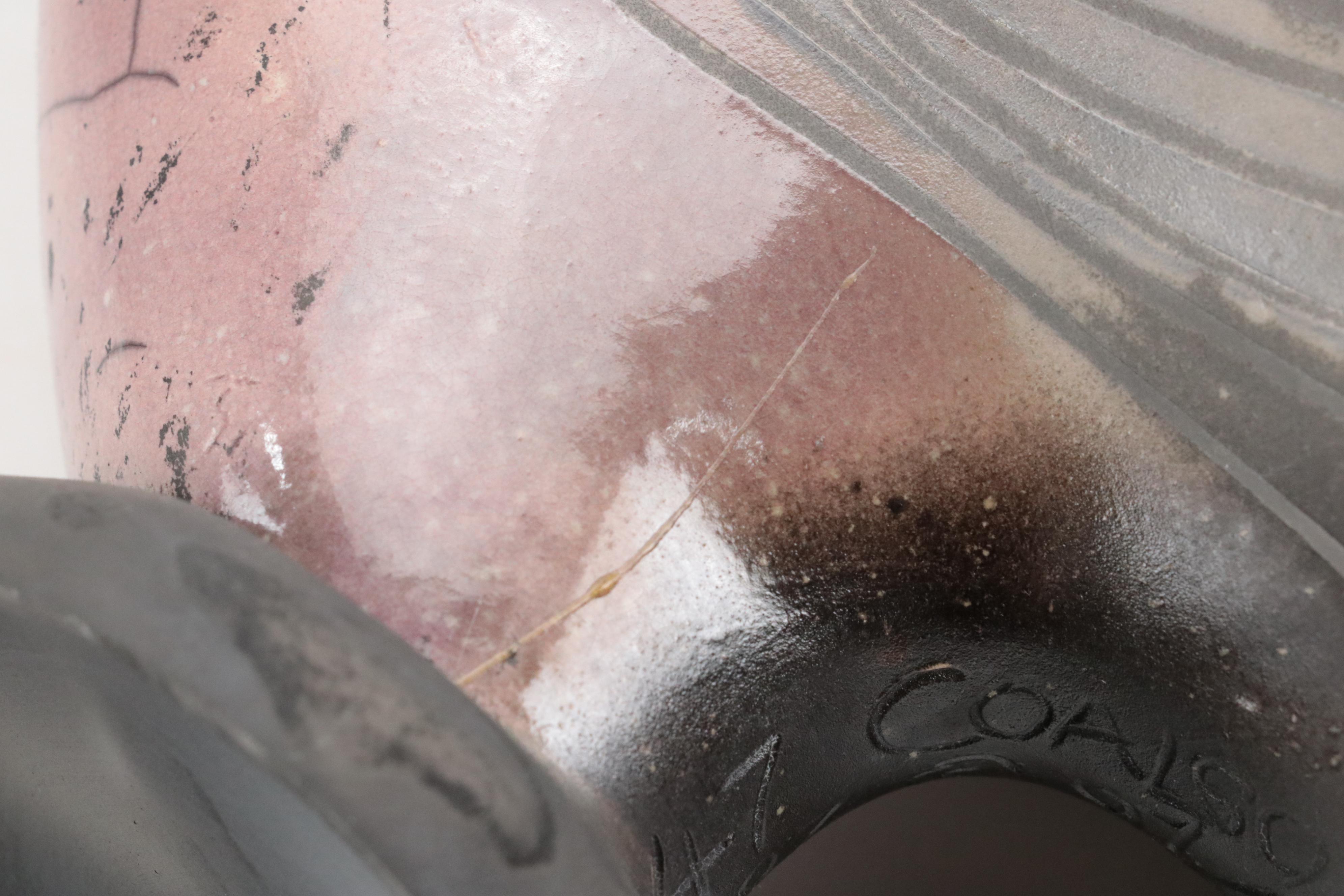 Ltd. Ed. Glo Coalson Signed Raku Art Pottery Pigeon Figurine, 1997