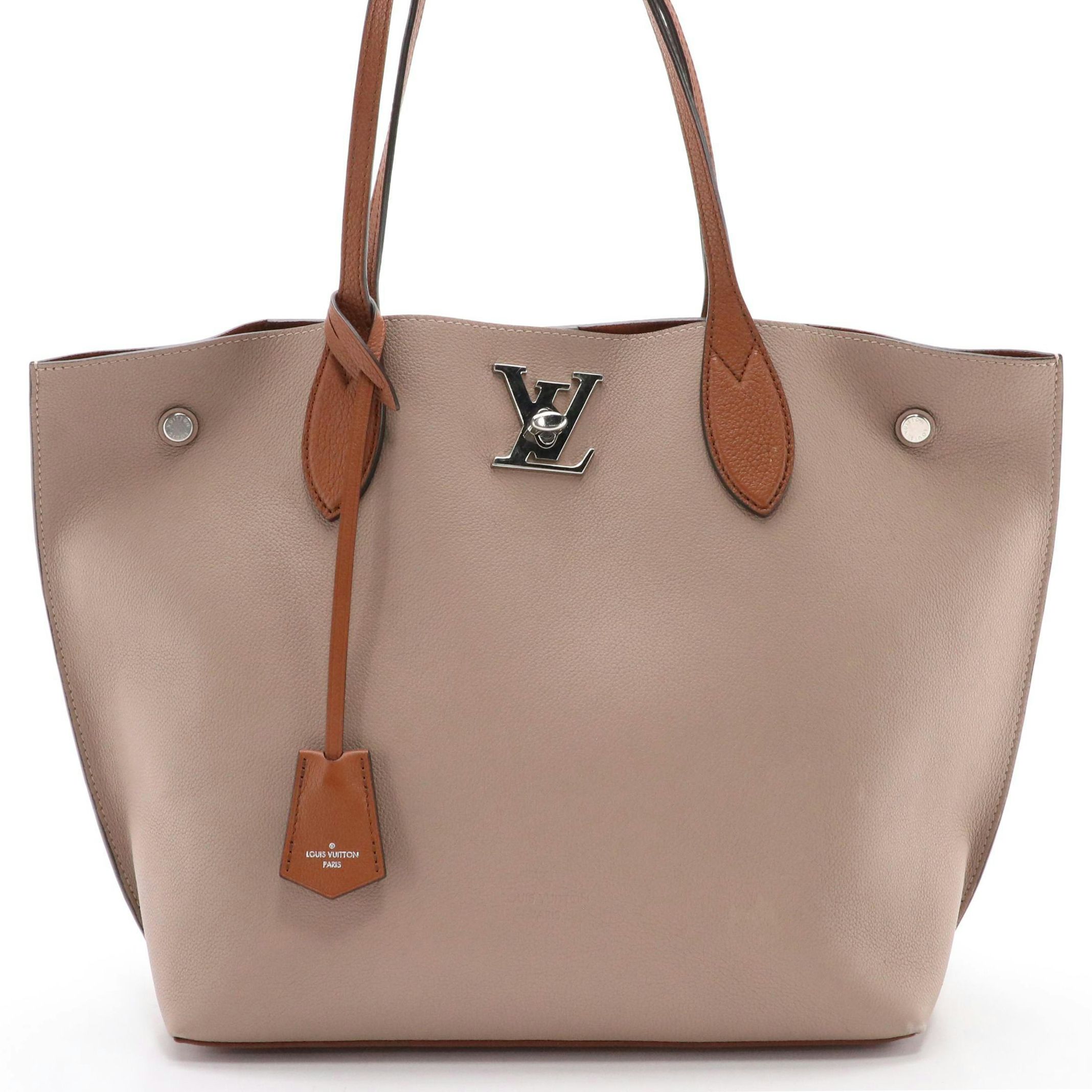 Louis Vuitton Lockme Go Tote Bag in Grained Calfskin Leather