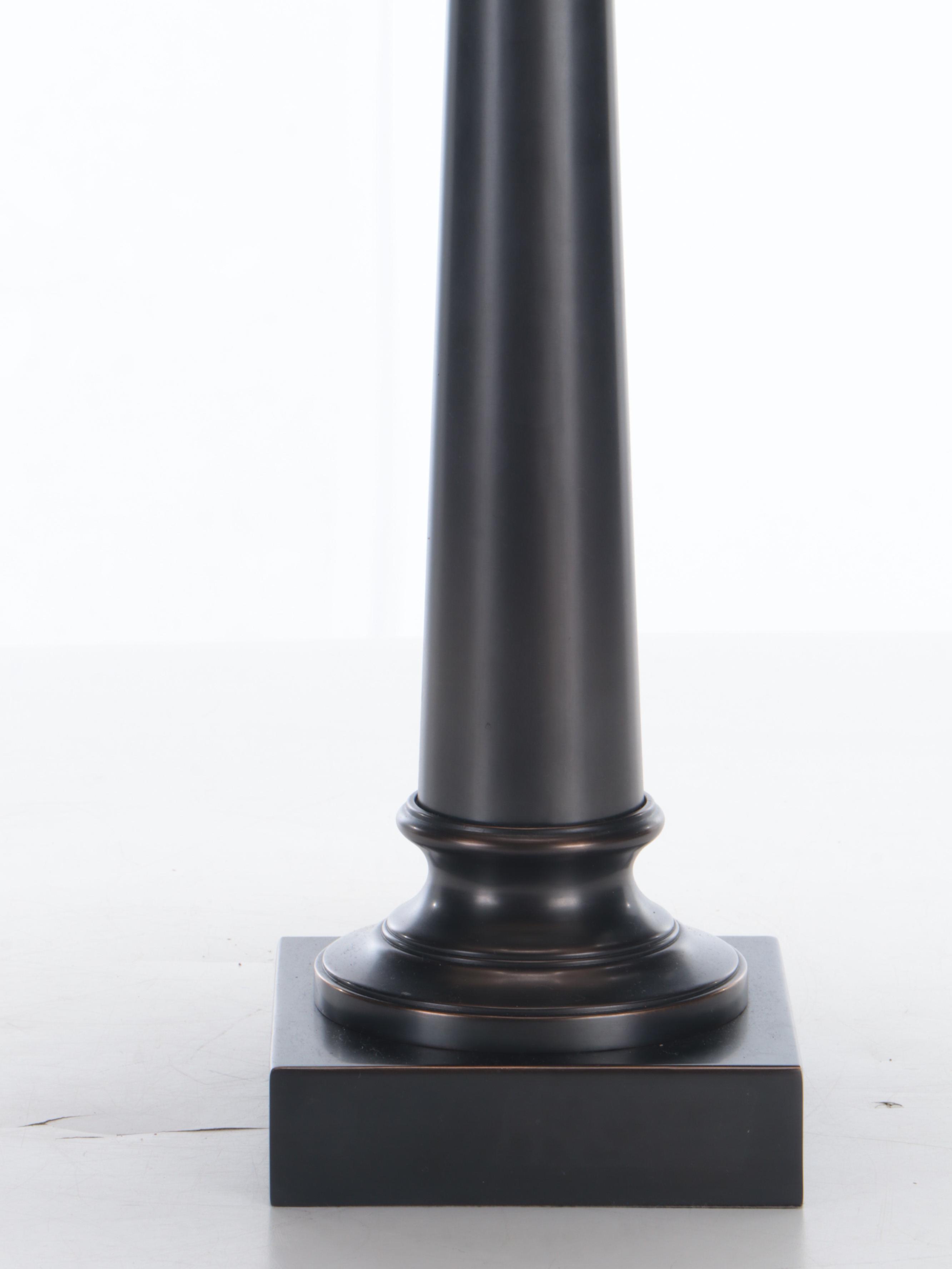 Restoration Hardware Oil Rubbed Bronze Metal Column Table Lamps, 2009