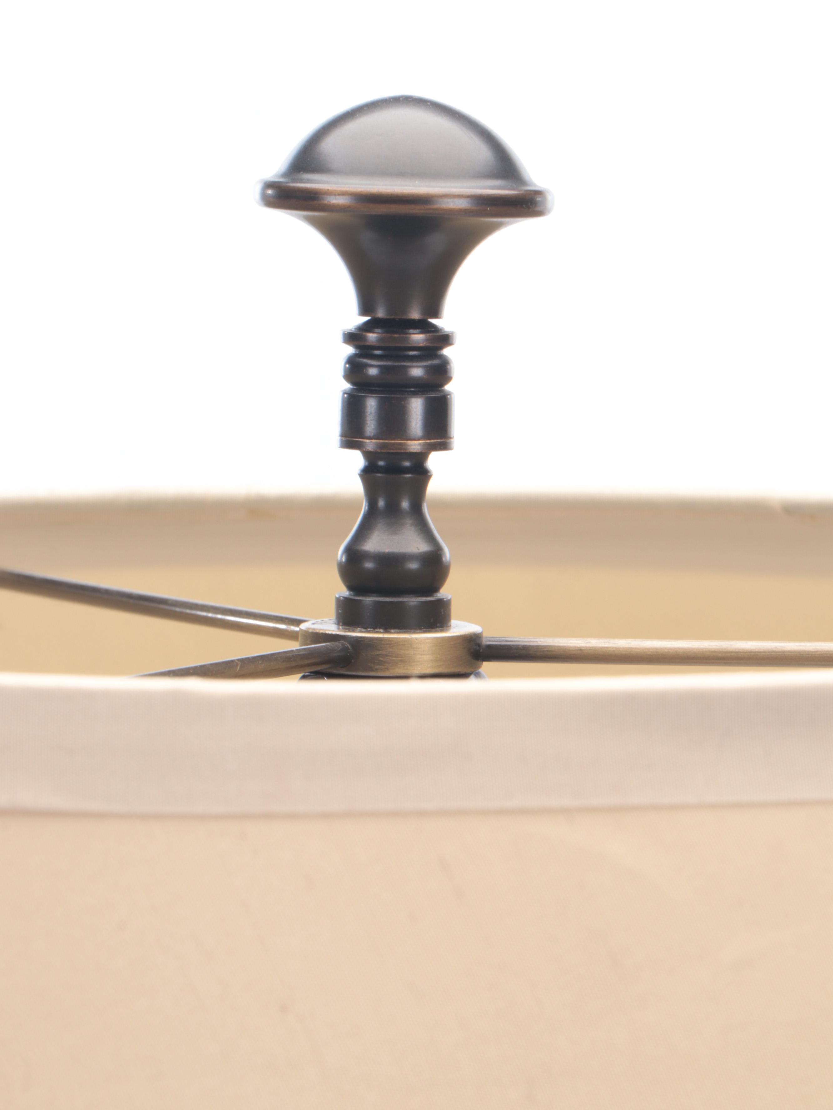 Restoration Hardware Oil Rubbed Bronze Metal Column Table Lamps, 2009